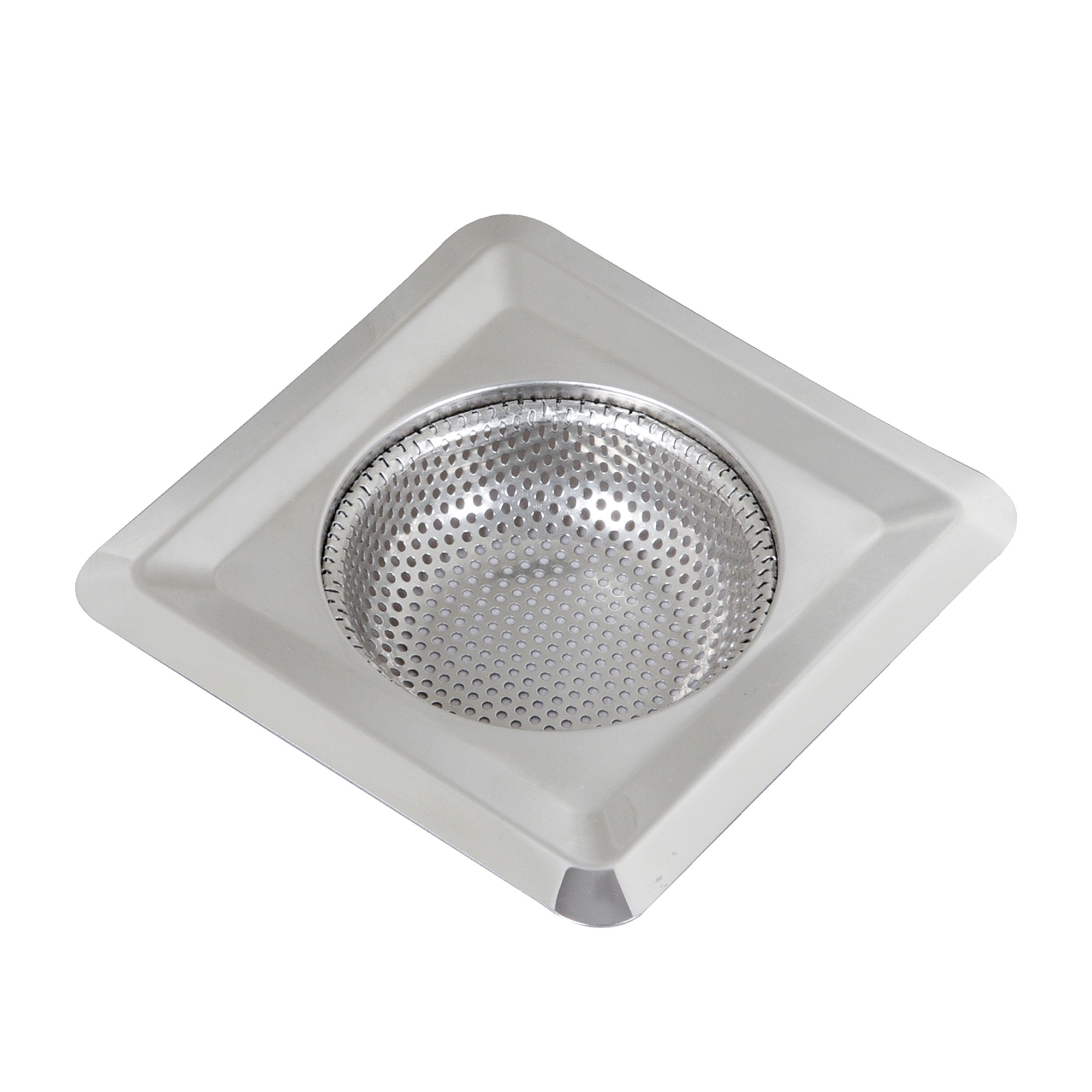 Kuber Industries Sink Strainer | Kitchen Sink Strainer | Sink Drain Strainer | Drain Catcher for Bathroom | Mesh Drain Deep Filter for Kitchen | Sink Square Moti Jali | 115 mm | Silver