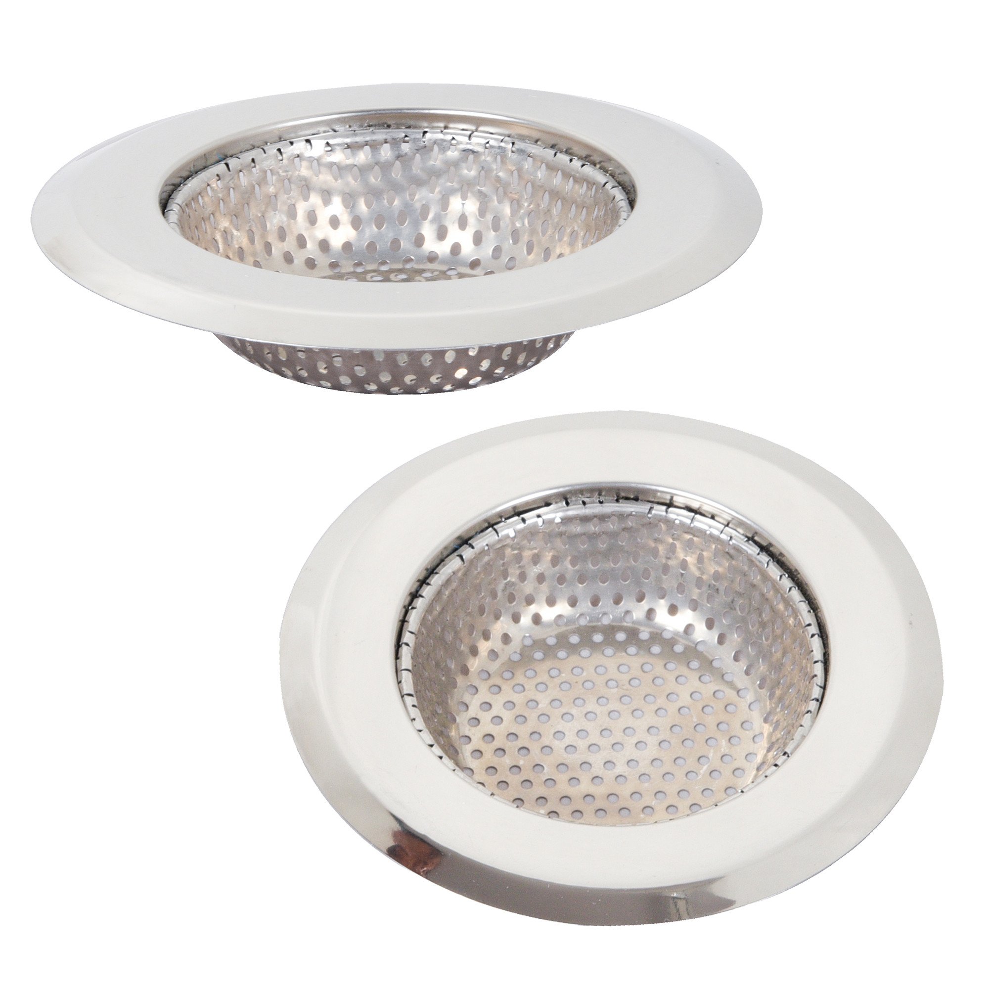 Kuber Industries Sink Strainer | Kitchen Sink Strainer | Sink Drain Strainer | Drain Catcher for Bathroom | Mesh Drain Deep Filter for Kitchen | Sink Round Moti Jali | 115 mm | Silver