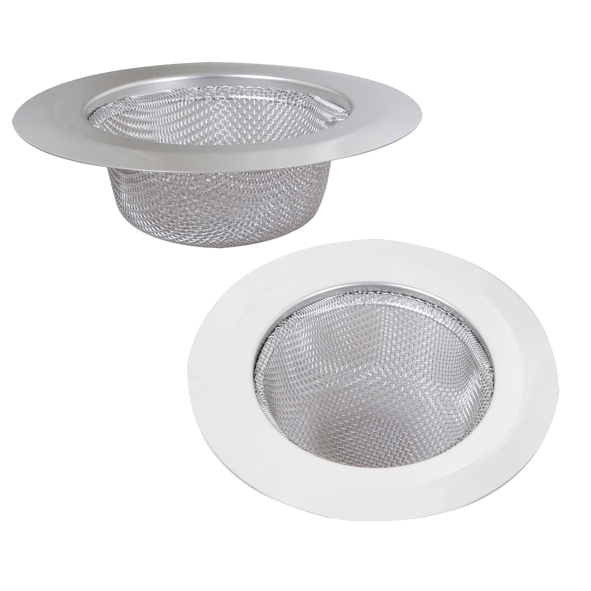 Kuber Industries Sink Strainer | Kitchen Sink Strainer | Sink Drain Strainer | Drain Catcher for Bathroom | Mesh Drain Deep Filter for Kitchen | Sink Round Patli Jali | 115 mm | Silver