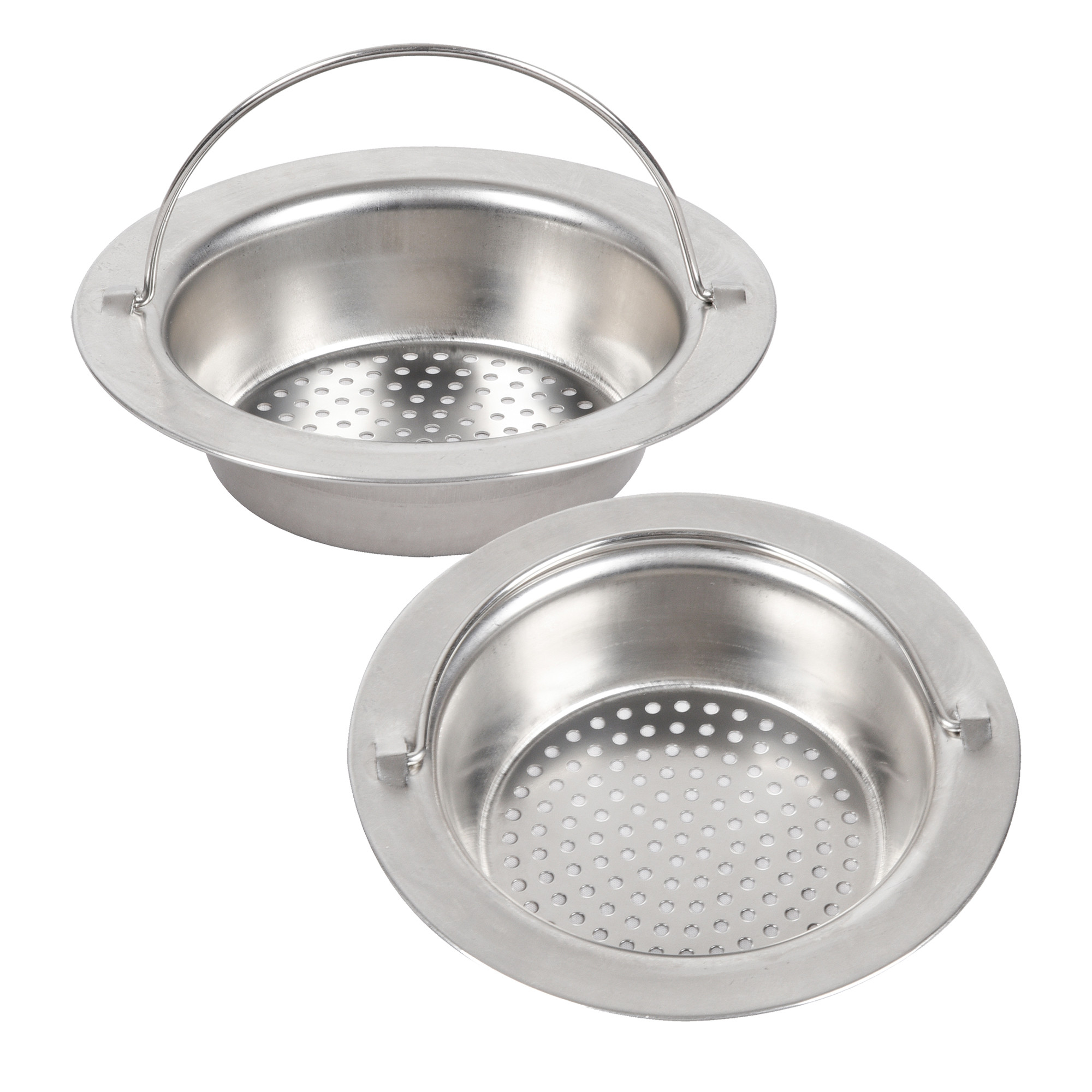 Kuber Industries Sink Strainer | Kitchen Sink Strainer | Sink Drain Strainer | Drain Catcher for Bathroom | Mesh Drain Filter for Kitchen | Sink Round Jali with Handle | 115 mm | Silver