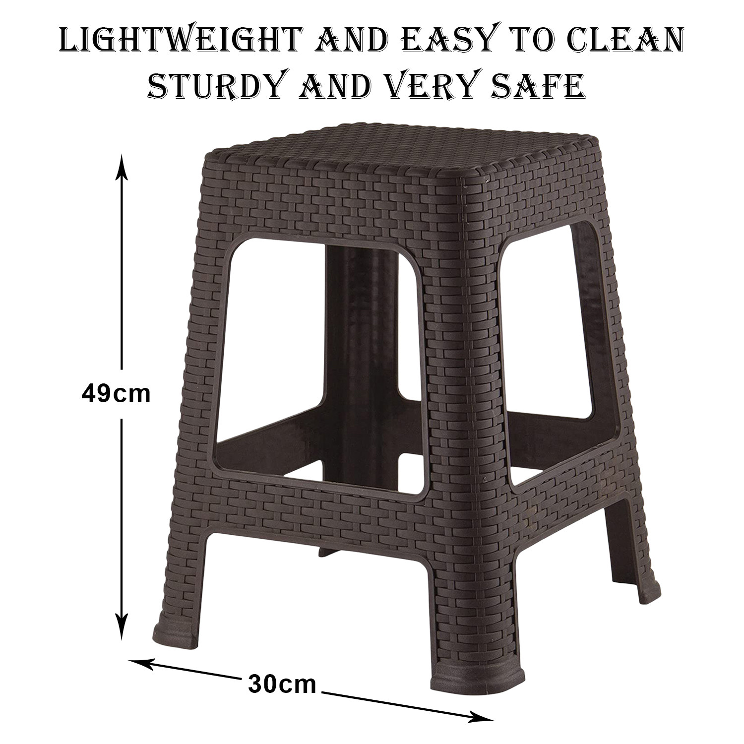 Kuber Industries Sitting Stool | Stool for Indoor Or Outdoor | Plastic Non-Slip Lightweight Stool | Stool for Office & Home | Stool for Home & Garden | Brown