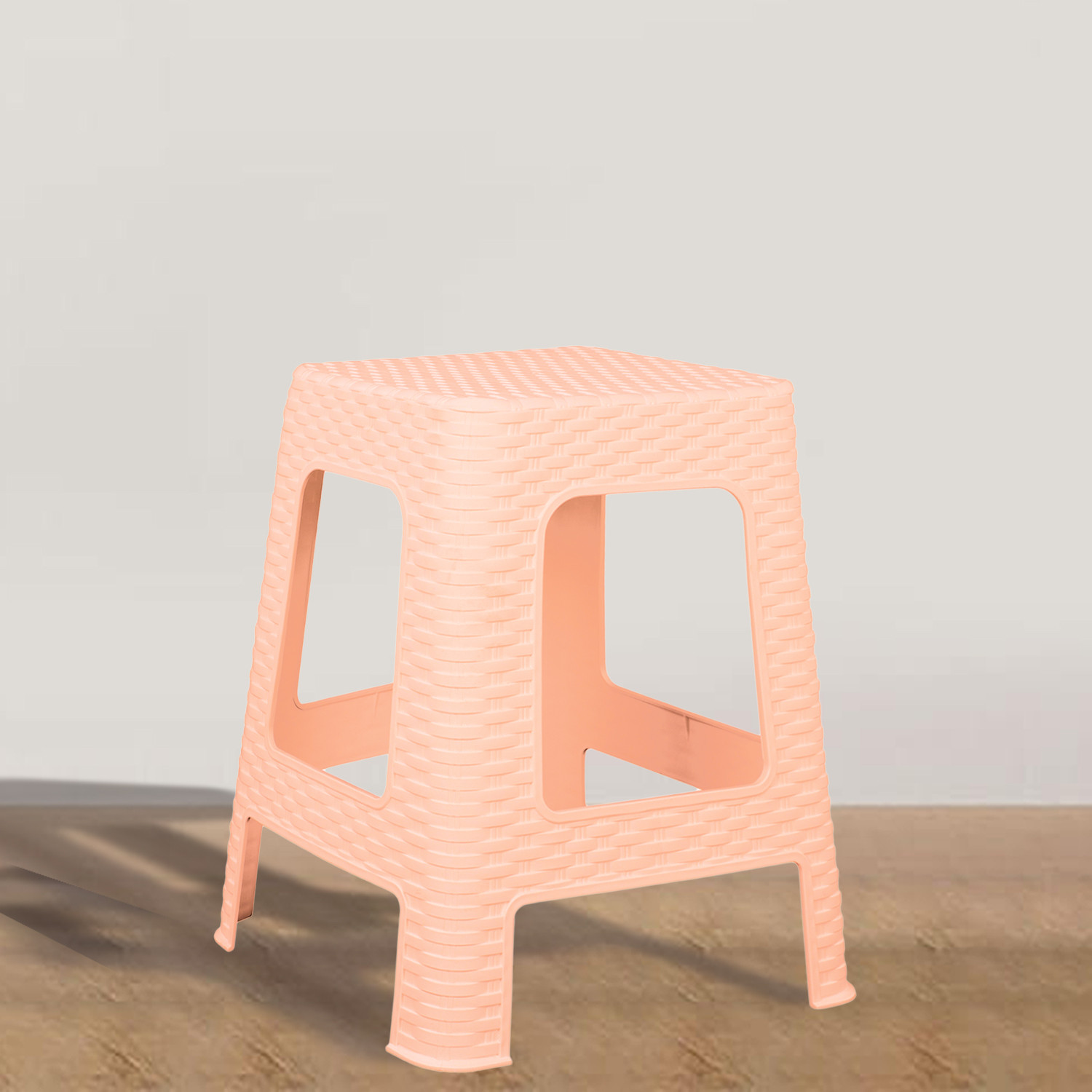 Kuber Industries Sitting Stool | Stool for Indoor Or Outdoor | Plastic Non-Slip Lightweight Stool | Stool for Office & Home | Stool for Home & Garden | Cream