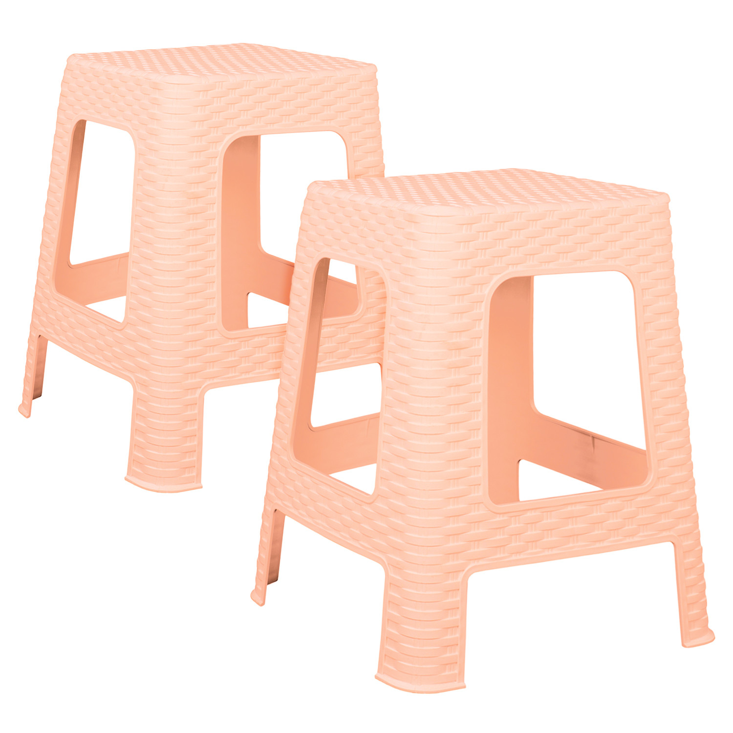 Kuber Industries Sitting Stool | Stool for Indoor Or Outdoor | Plastic Non-Slip Lightweight Stool | Stool for Office & Home | Stool for Home & Garden | Cream