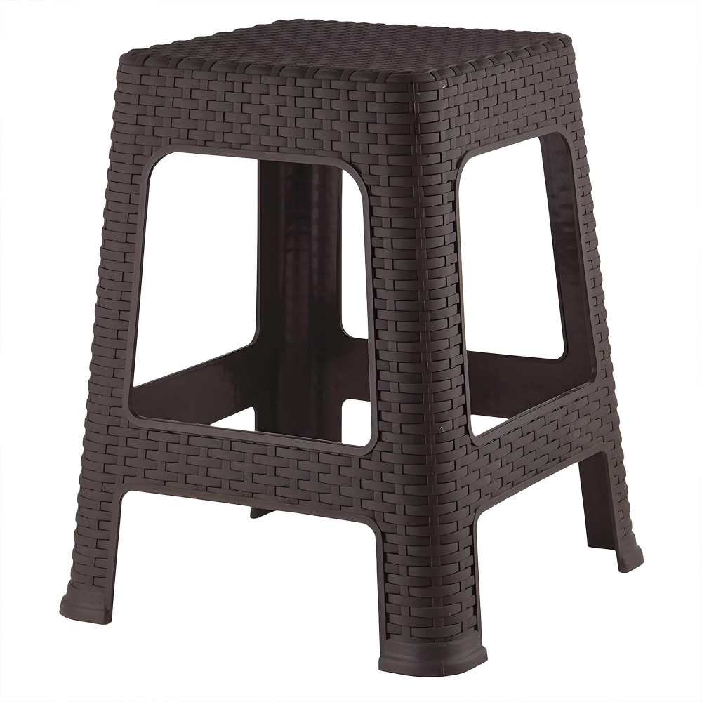 Image of Kuber Industries Sitting Stool | Stool for Indoor Or Outdoor | Plastic Non-Slip Lightweight Stool | Stool for Office &amp; Home | Stool for Home &amp; Garden | Brown