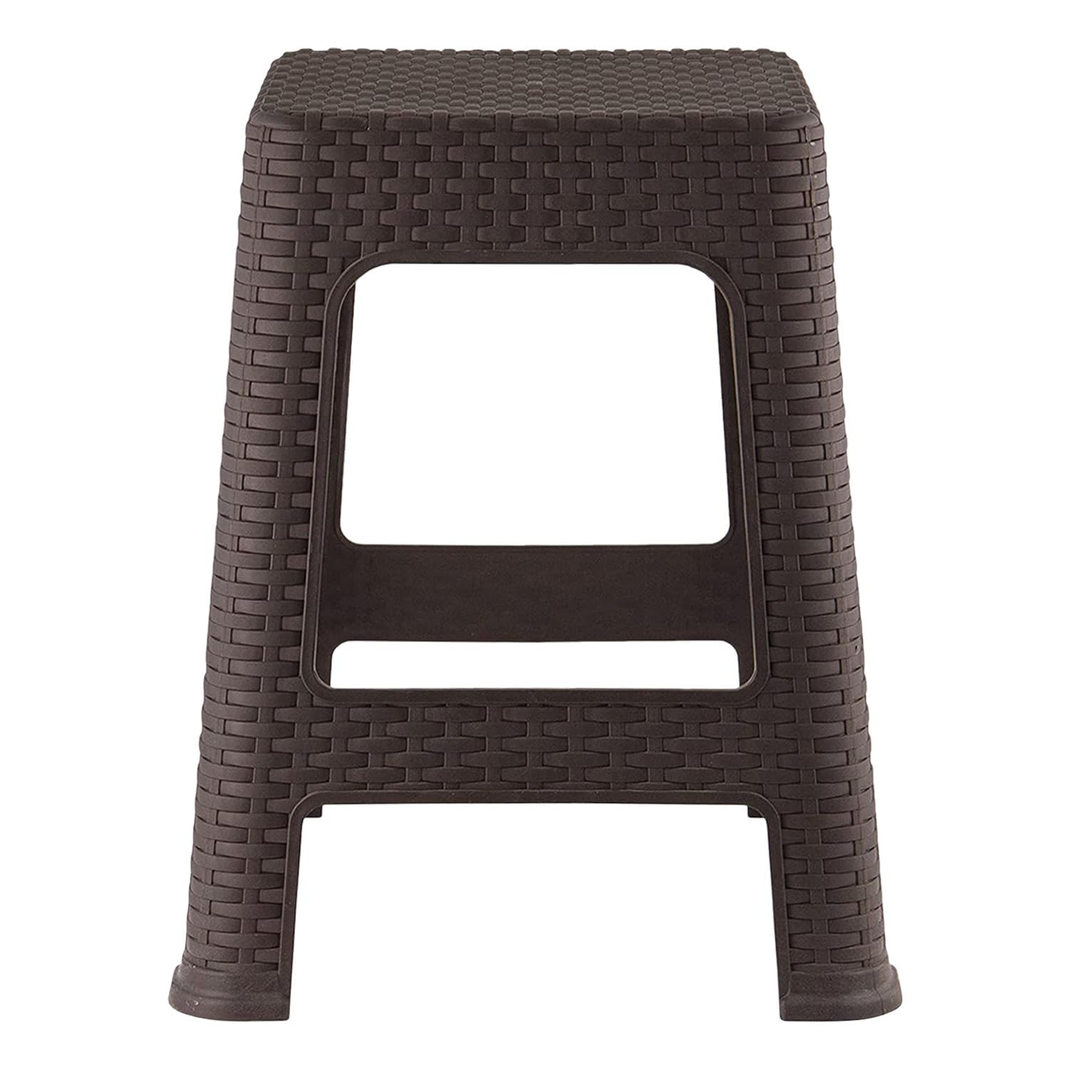 Kuber Industries Sitting Stool  Stool for Indoor Or Outdoor  Plastic Non-Slip Lightweight Stool  Stool for Office  Home  Stool for Home  Garden  Pack of 2  Brown