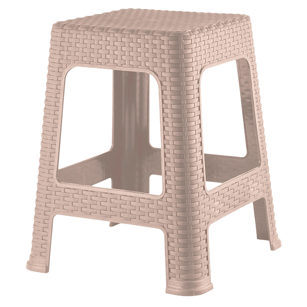 Kuber Industries Sitting Stool | Stool for Indoor Or Outdoor | Plastic Non-Slip Sitting Stool | Stool for Balcony | Stool for office | Stool for Home &amp; Garden | Optima Big | Beige