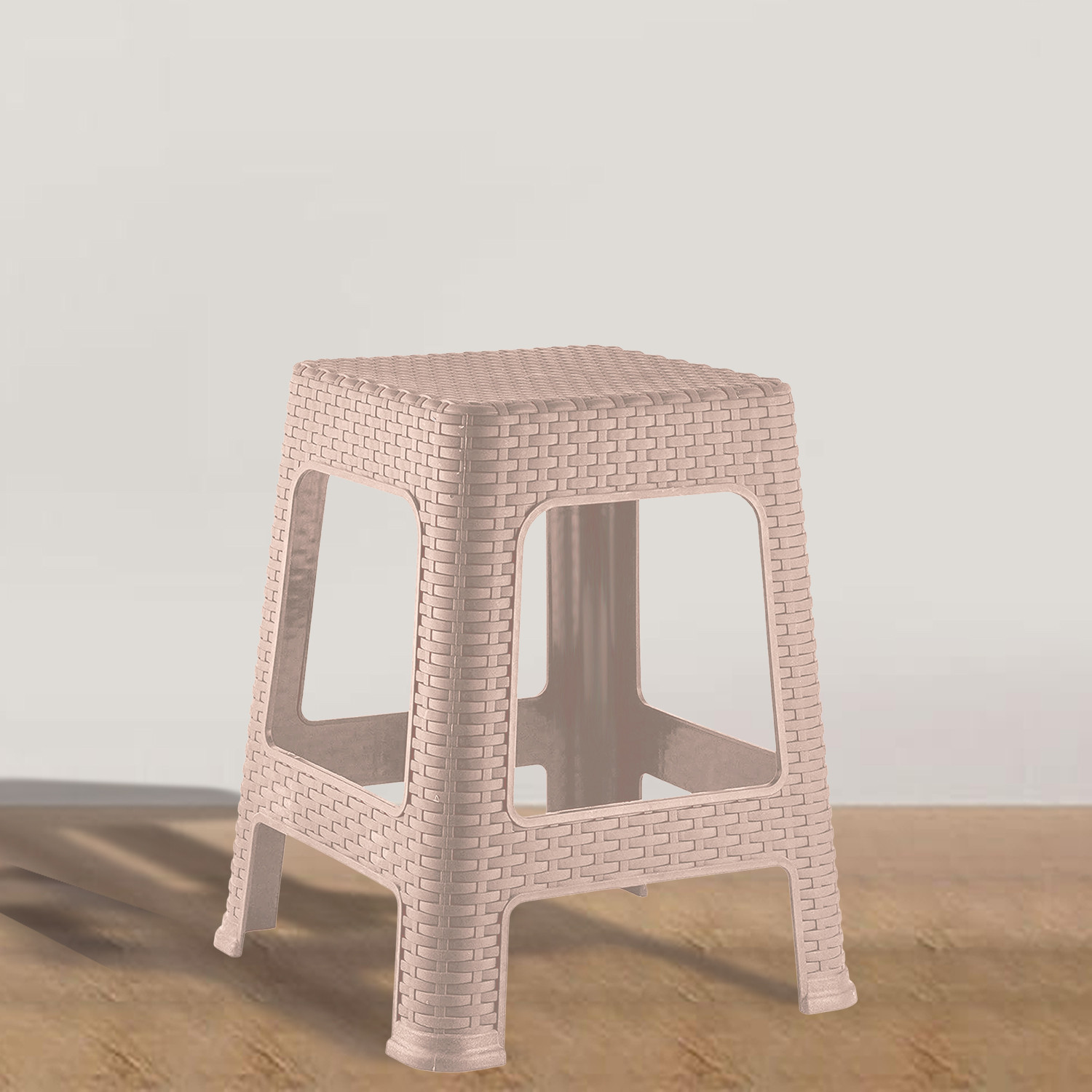 Kuber Industries Sitting Stool  Stool for Indoor Or Outdoor  Plastic Non-Slip Sitting Stool  Stool for Balcony  Stool for office  Stool for Home  Garden  Optima Big  Beige