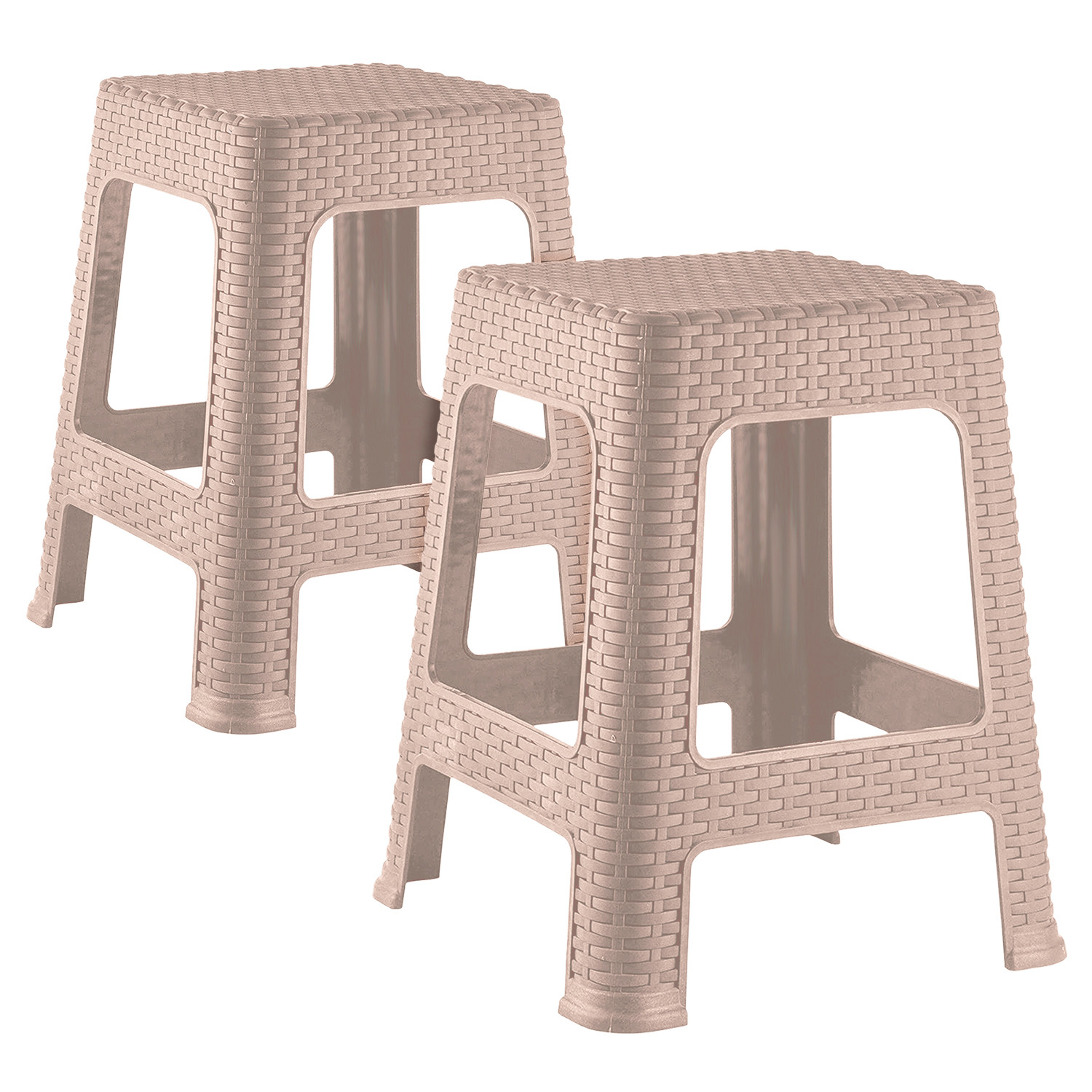 Kuber Industries Sitting Stool  Stool for Indoor Or Outdoor  Plastic Non-Slip Sitting Stool  Stool for Balcony  Stool for office  Stool for Home  Garden  Optima Big  Beige