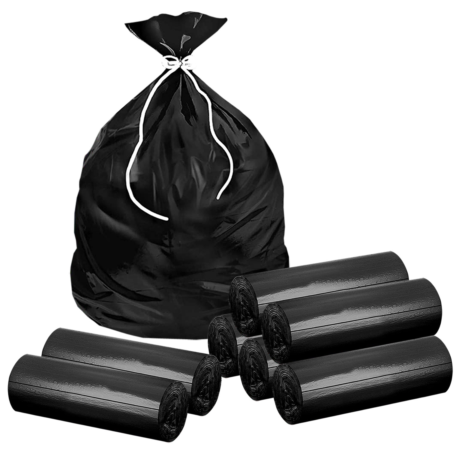 Kuber Industries Small Biodegradable Garbage Bags, Dustbin Bags, Trash Bags For Kitchen, Office, Warehouse, Pantry or Washroom, 17x19 Inches (Black)-HS41KUBMART24000