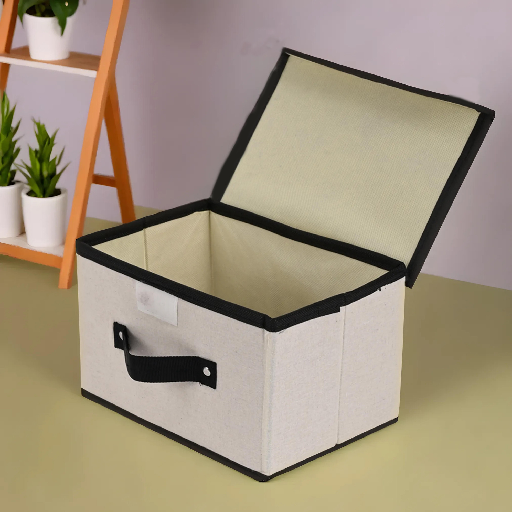 Kuber Industries Small Clothes Drawer Organiser For Wardrobe With Lid  DressSocksInnerwear Storage Closet Organiser Box -White