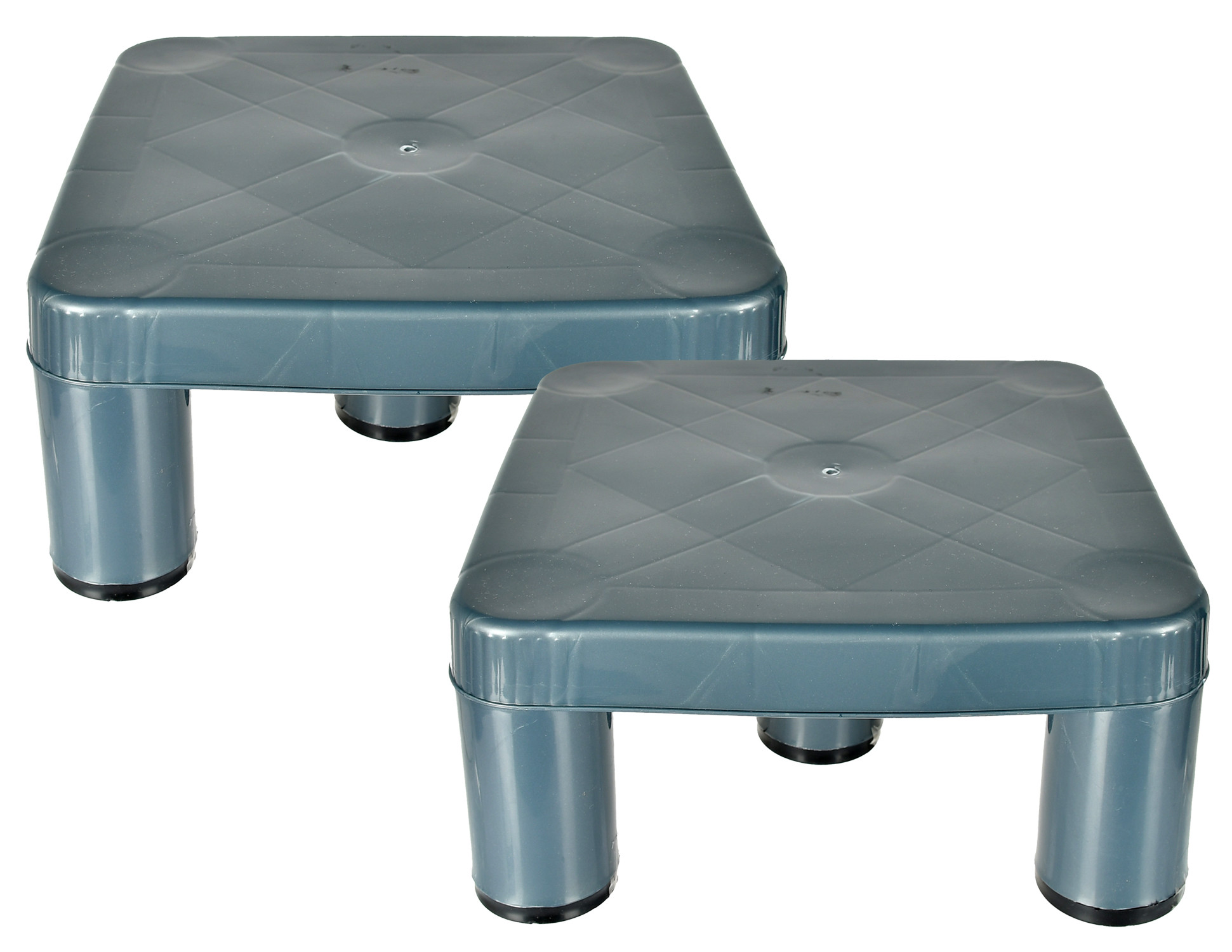Kuber Industries Small Multipurposes Square Plastic Seating Stool/Patla (Grey)