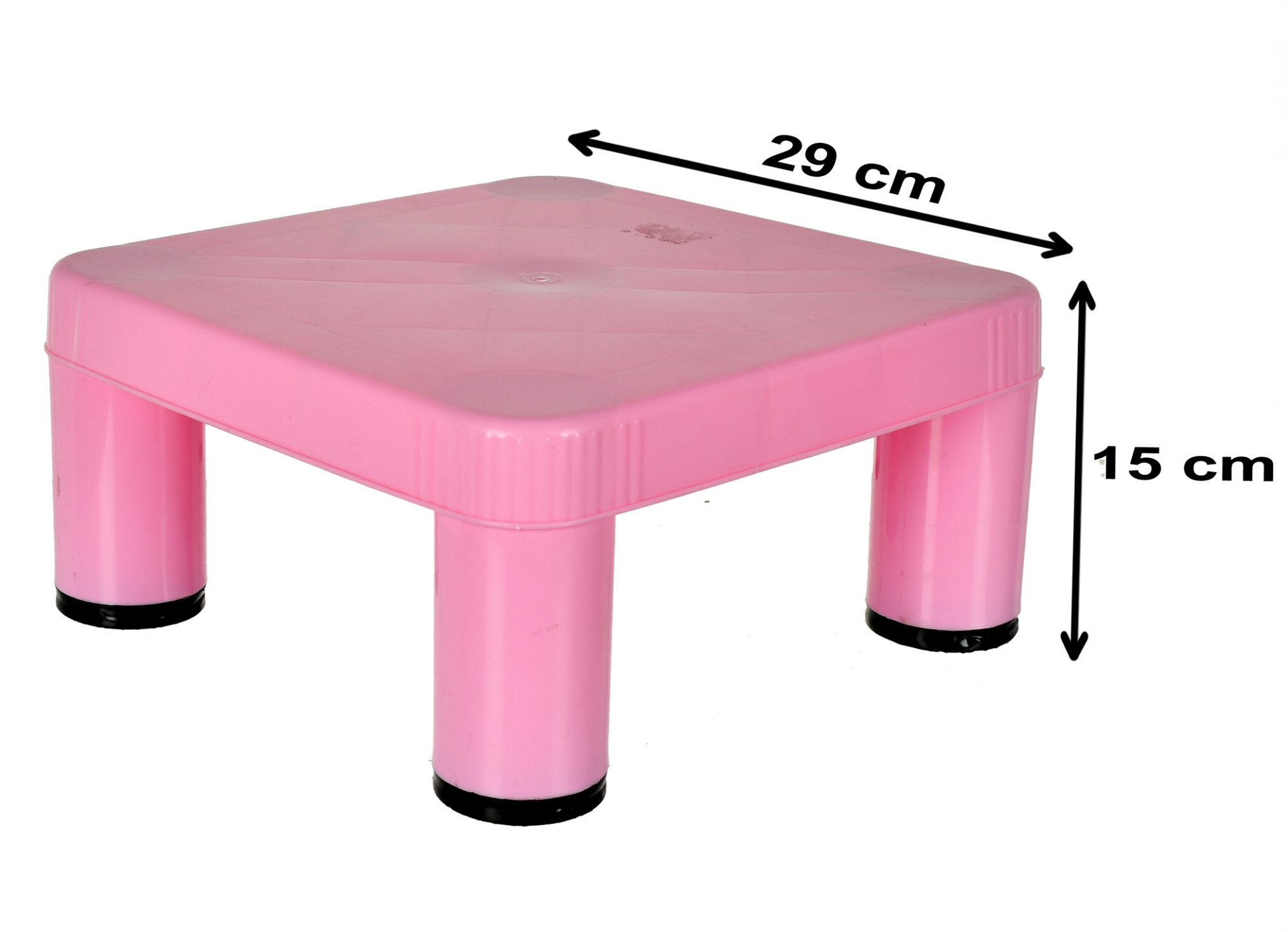 Kuber Industries Small Multipurposes Square Plastic Seating Stool/Patla (Pink)