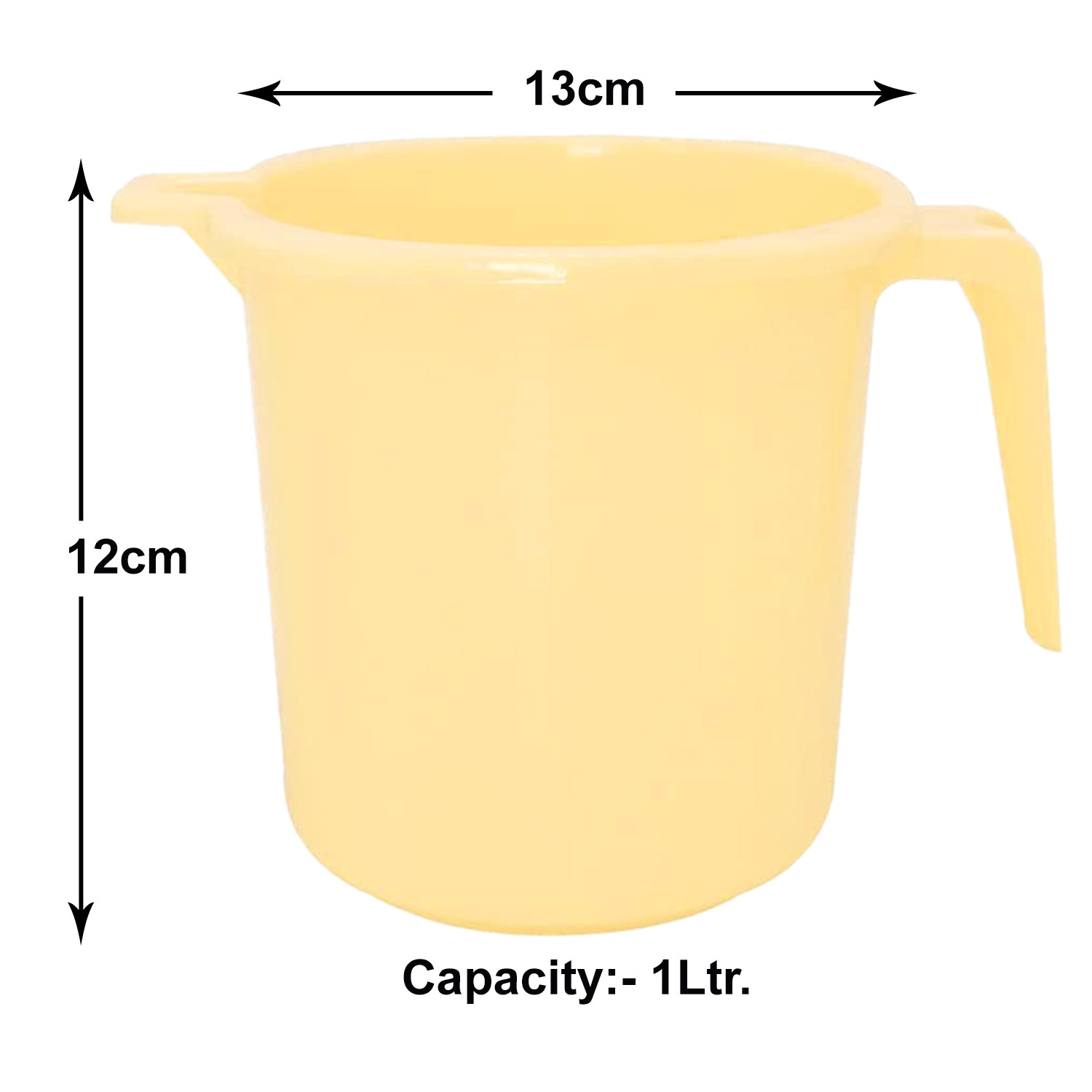 Kuber Industries Small Plastic Bathroom Mug, 1 Litre-(Cream)