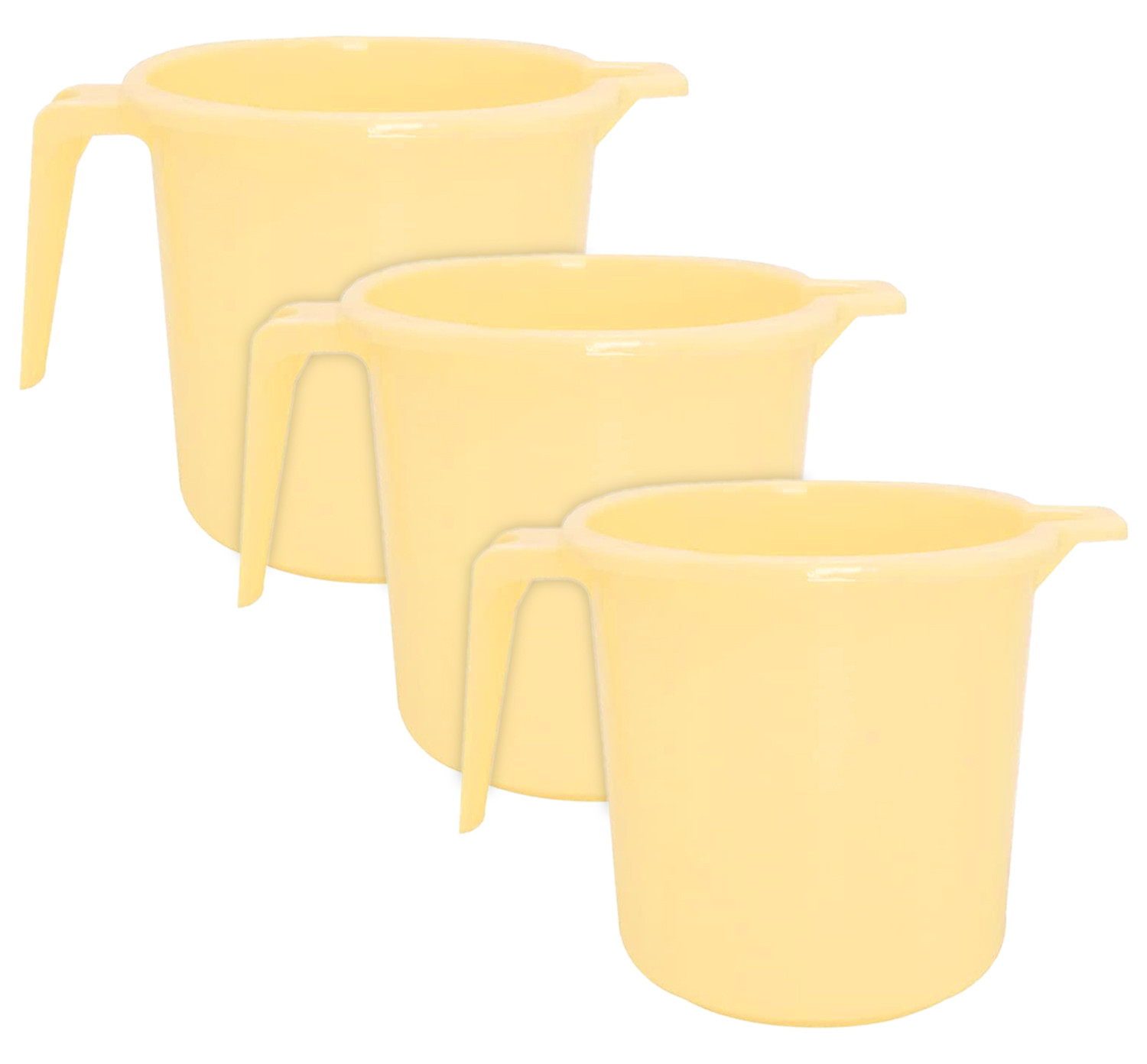 Kuber Industries Small Plastic Bathroom Mug, 1 Litre-(Cream)
