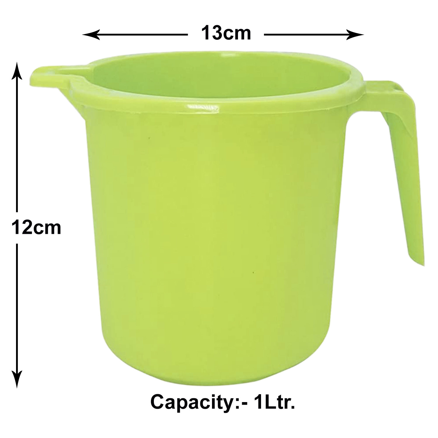 Kuber Industries Small Plastic Bathroom Mug, 1 Litre-(Green)