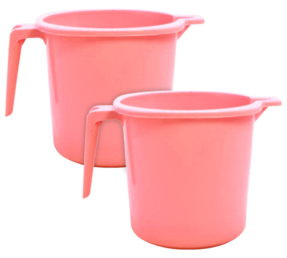 Kuber Industries Small Plastic Bathroom Mug, 1 Litre-(Pink)