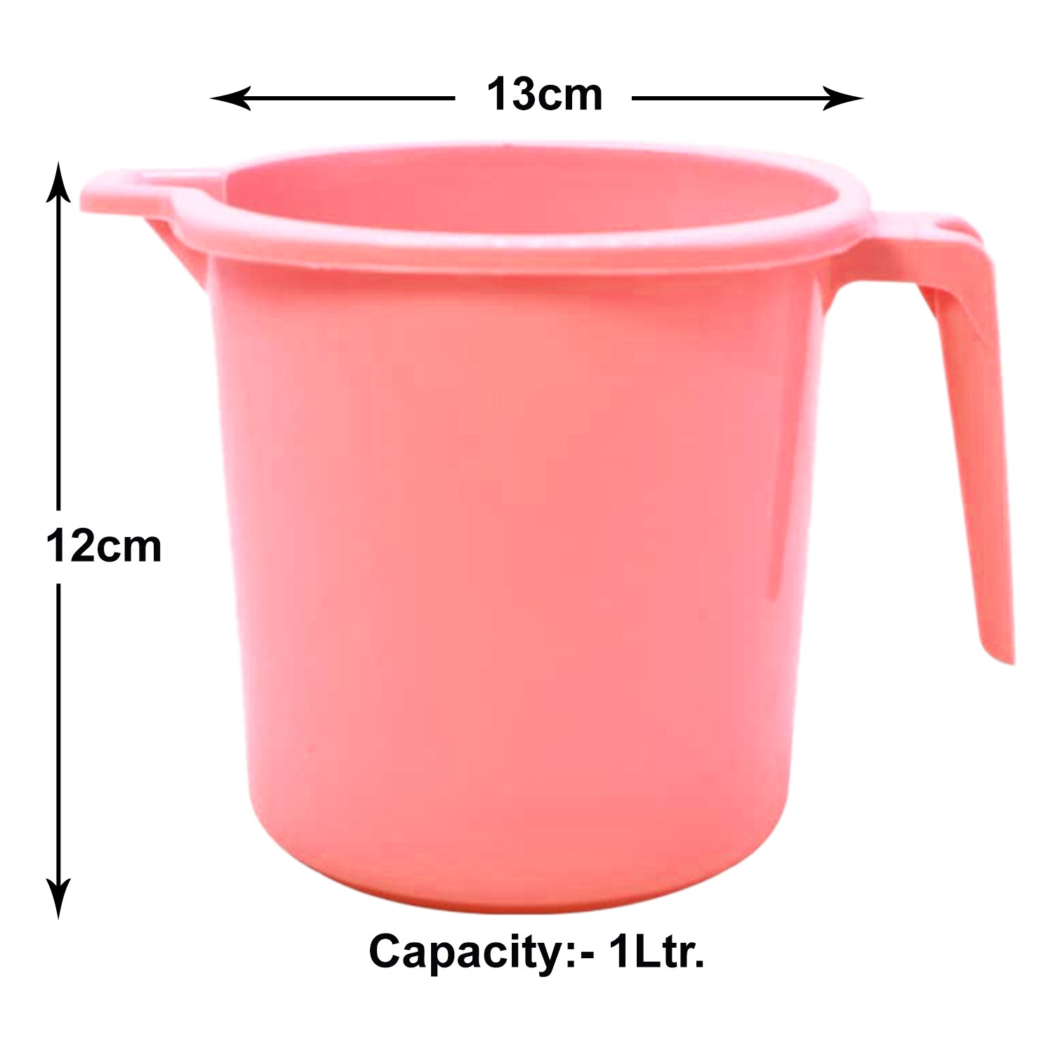 Kuber Industries Small Plastic Bathroom Mug, 1 Litre-(Pink)