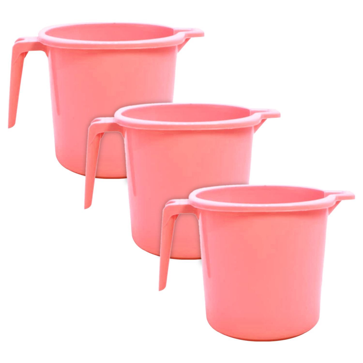 Kuber Industries Small Plastic Bathroom Mug, 1 Litre-(Pink)