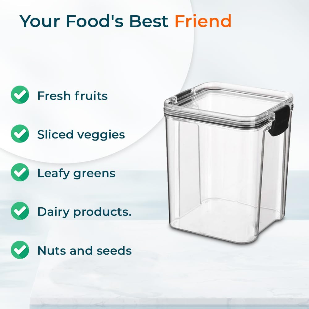Kuber Industries Small Refrigerator Storage Crisper/Fridge Container with Airtight Lid (Transparent)