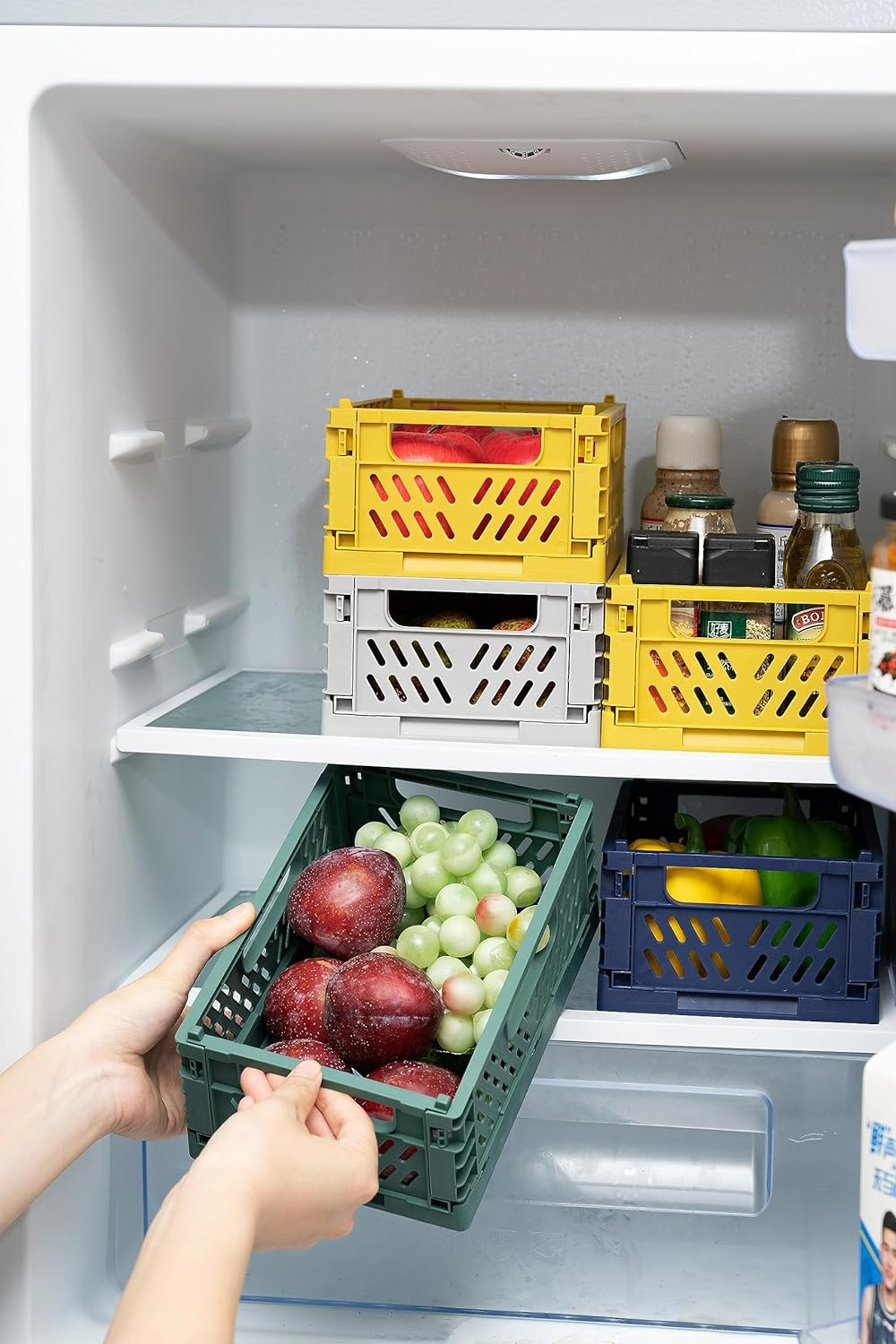 Kuber Industries Small Refrigerator Storage Crisper/Fridge Container without Lid (Grey)