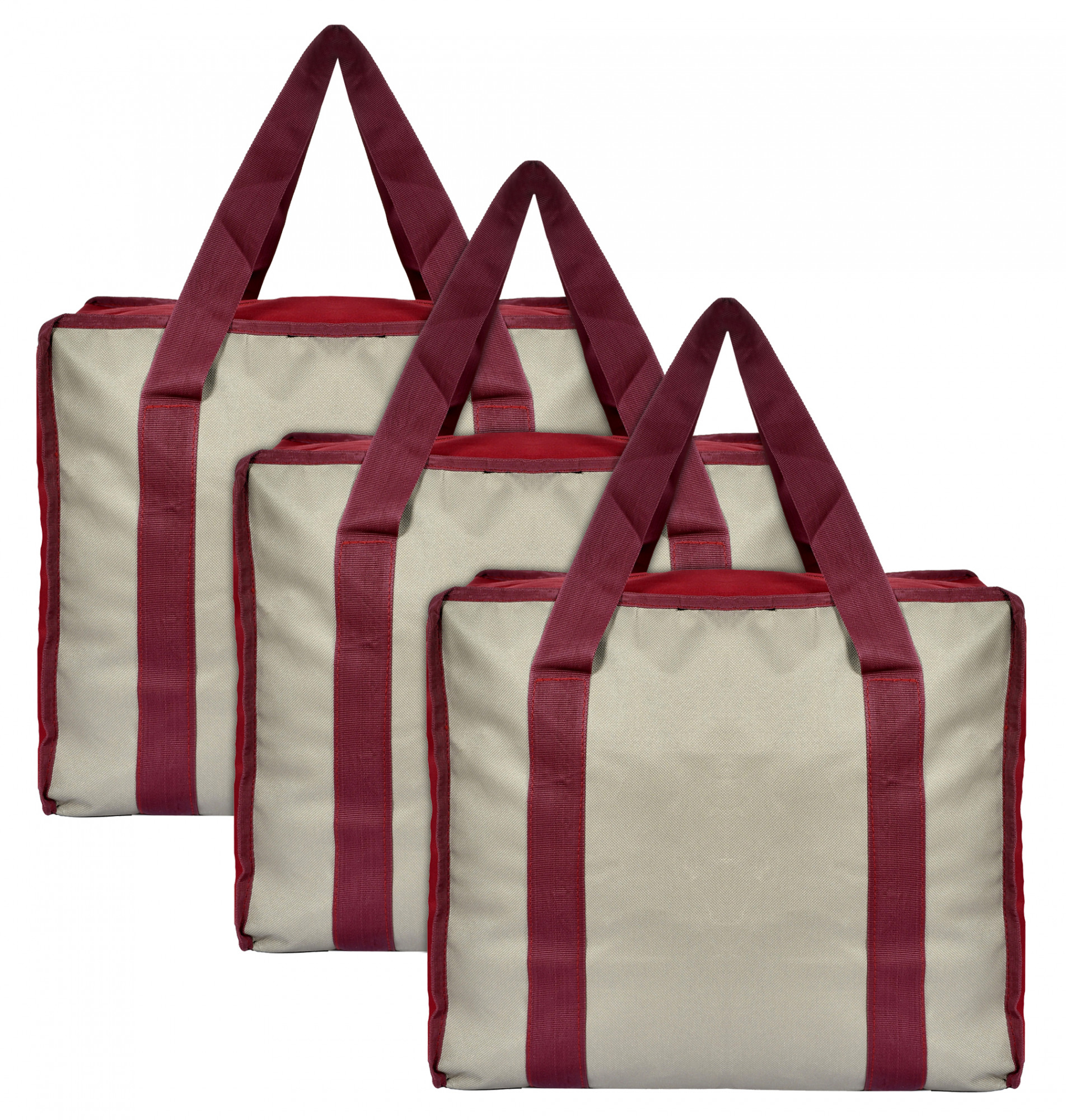 Kuber Industries Small Size Canvas Shopping Bags for Carry Milk Grocery Fruits Vegetable with Reinforced Handles jhola Bag (Maroon & Grey)