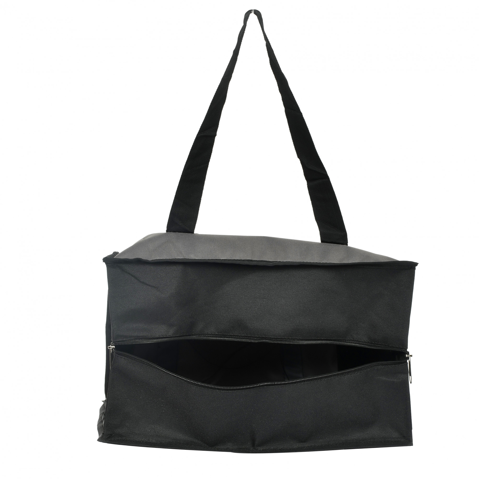 Kuber Industries Small Size Canvas Shopping Bags for Carry Milk Grocery Fruits Vegetable with Reinforced Handles jhola Bag (Black & Grey)
