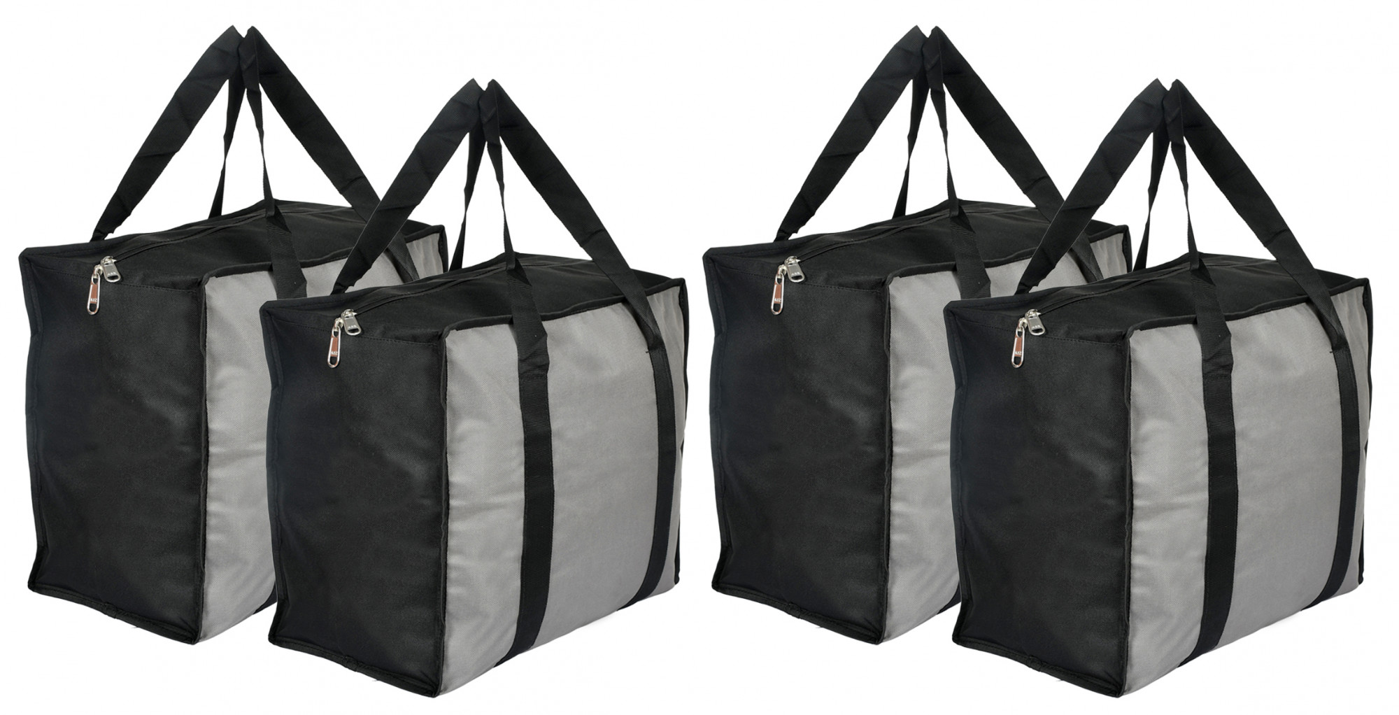 Kuber Industries Small Size Canvas Shopping Bags for Carry Milk Grocery Fruits Vegetable with Reinforced Handles jhola Bag (Black & Grey)