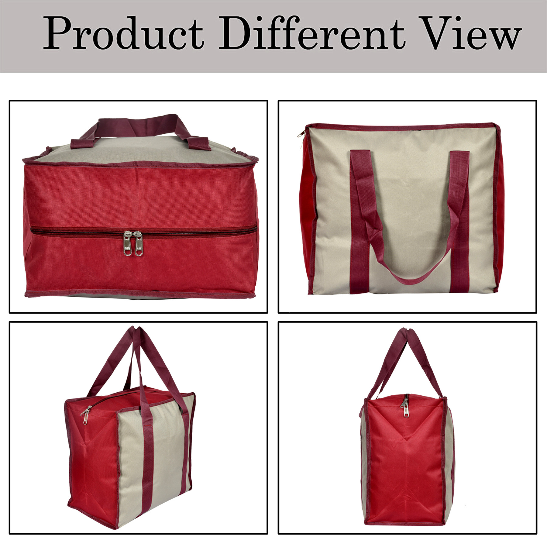 Kuber Industries Small Size Canvas Shopping Bags for Carry Milk Grocery Fruits Vegetable with Reinforced Handles jhola Bag-(Black & Maroon)
