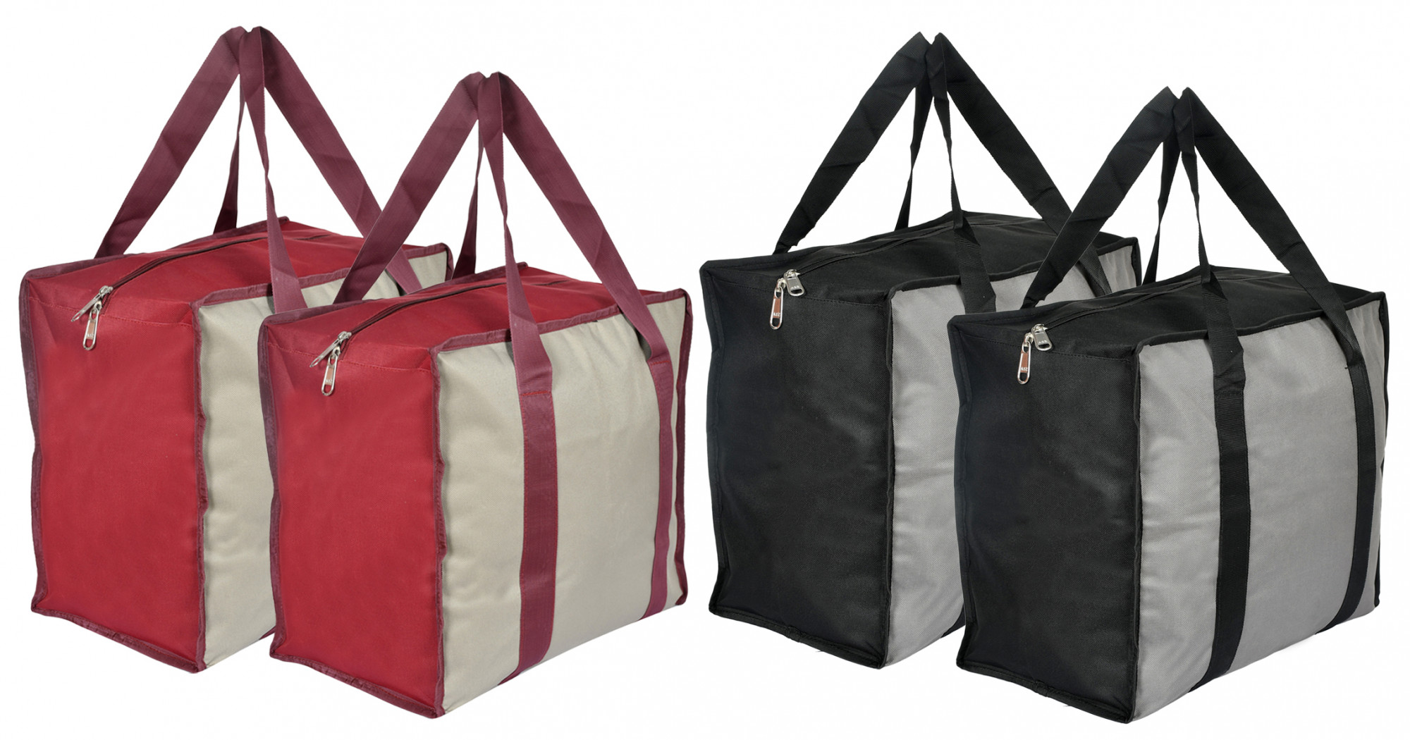 Kuber Industries Small Size Canvas Shopping Bags for Carry Milk Grocery Fruits Vegetable with Reinforced Handles jhola Bag-(Black & Maroon)