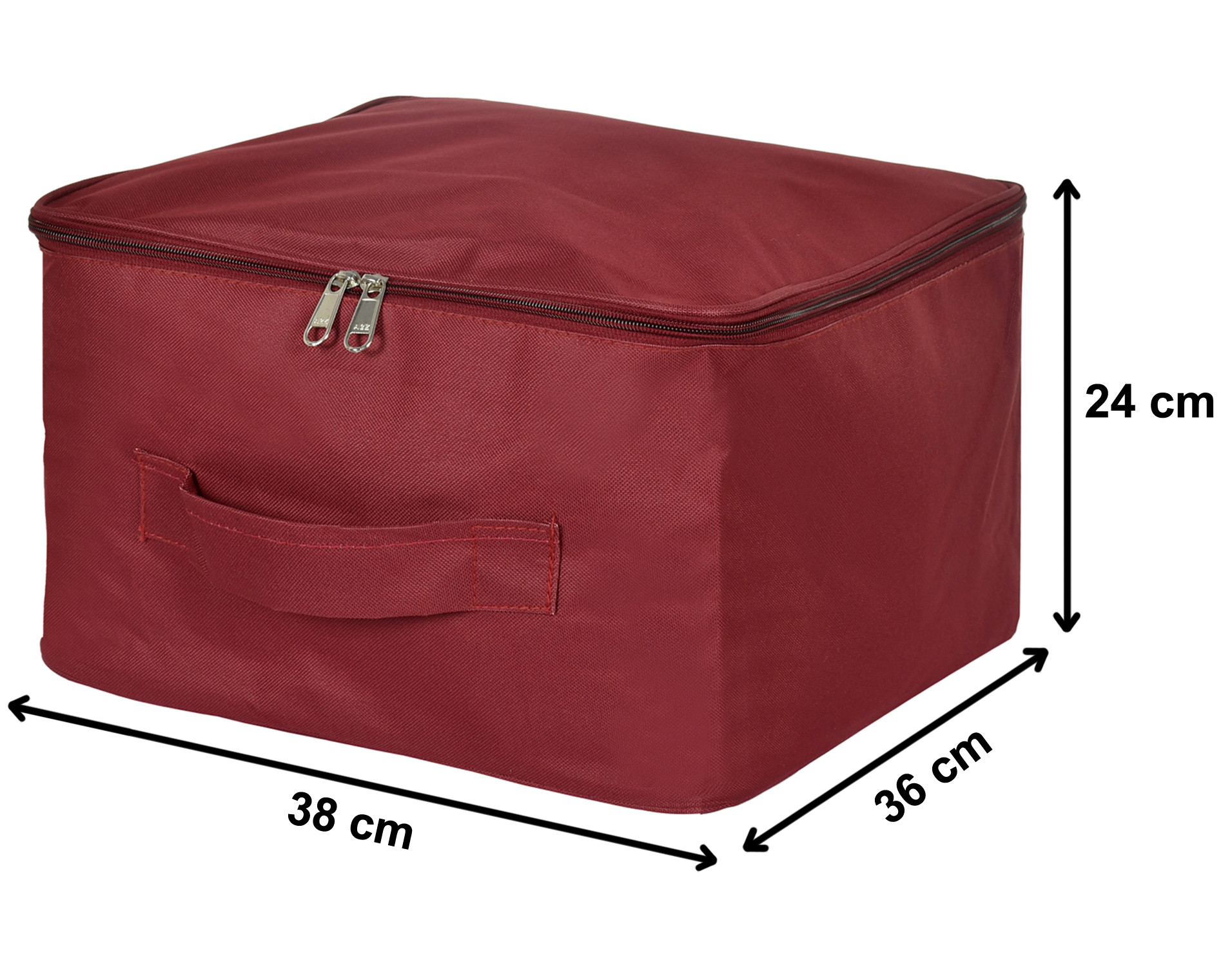 Kuber Industries Small Size Multi-Purpose Storage Bag/ Wardrobe Organizer/Clothing Storage Organizer/Travel Storage Bag/ Saree Storage Bag with Zipper Closure And Strong Handle (Maroon)-HS_38_KUBMART21321