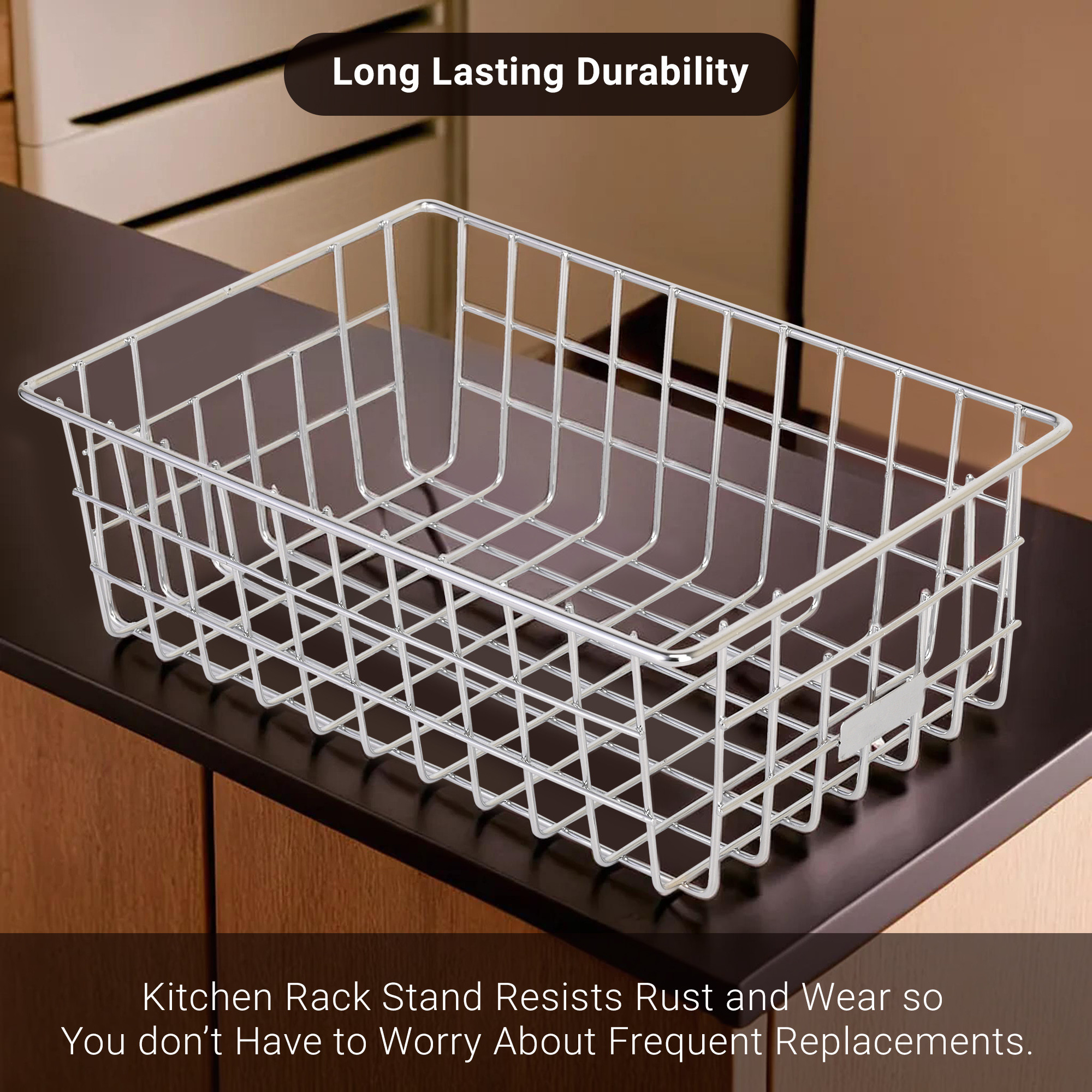 Kuber Industries Small Stainless Steel Basket for Storage - Pooja Items  Kitchen Storage Tokri for Onion Organizing - With Handles - Silver