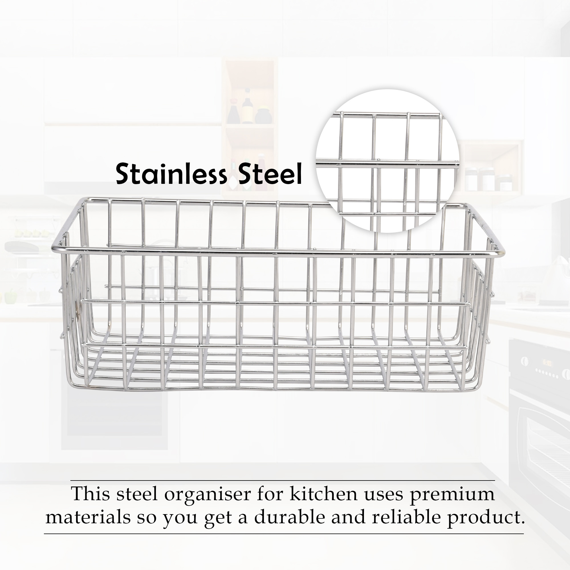 Kuber Industries Small Stainless Steel Dish Rack for Kitchen Storage - Vessels Organizer Stands With Handle - Silver