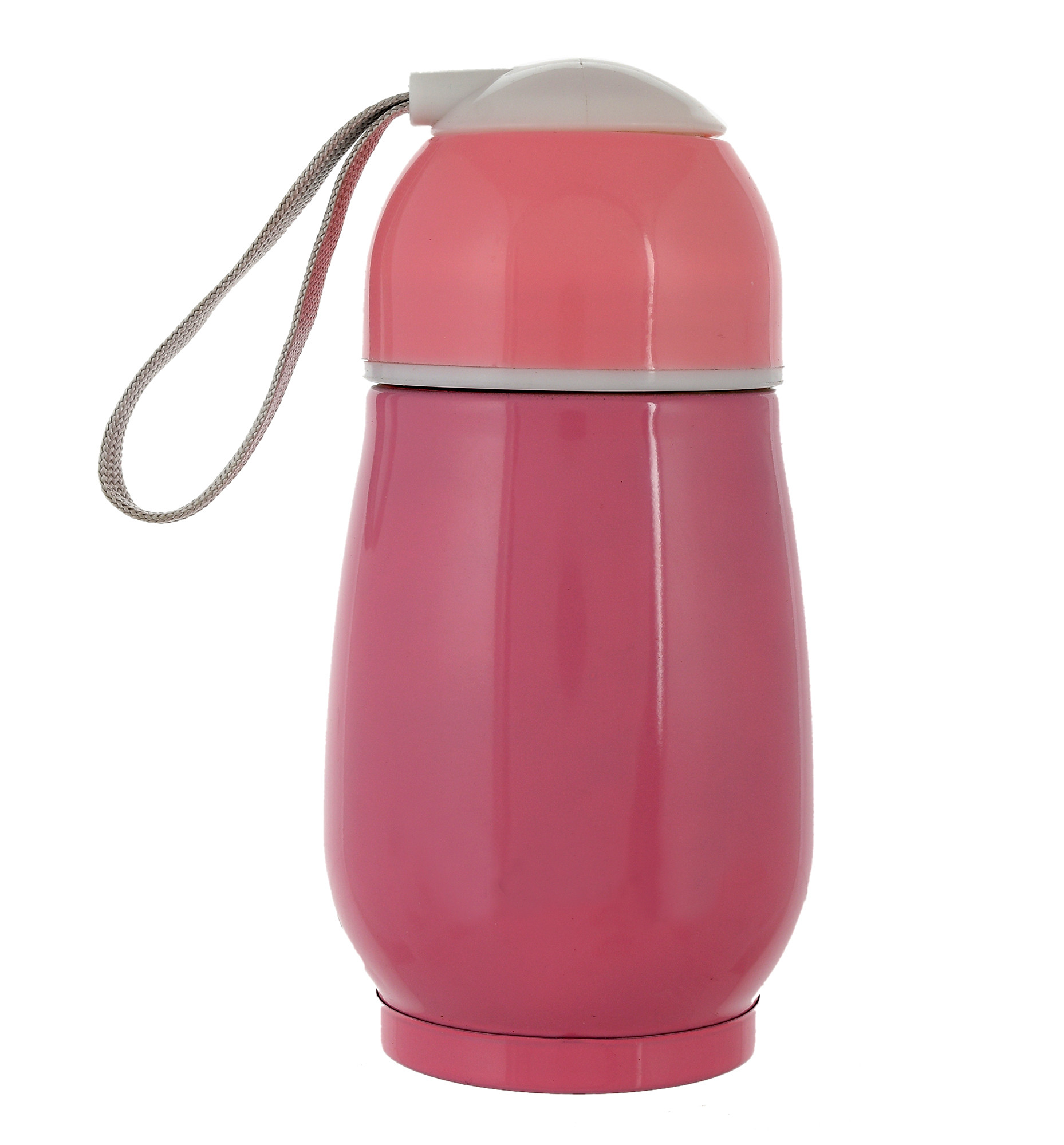 Kuber Industries Small Stainless Steel Hot & Cold Vacuum Thermos Travel Mug Tea Water Bottle Coffee Flask, 300ml (Pink)
