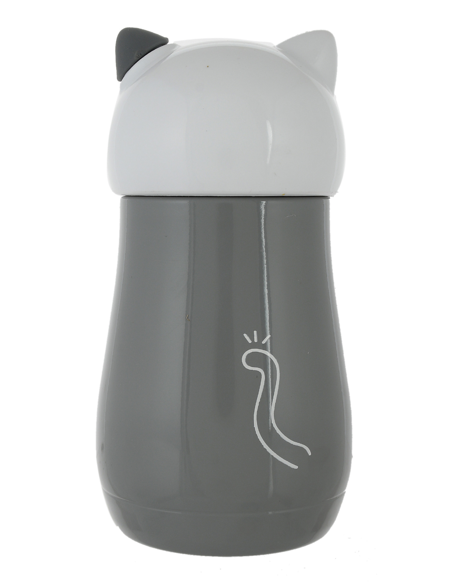 Kuber Industries Small Stainless Steel Hot & Cold Vacuum Thermos Travel Mug Tea Water Bottle Coffee Flask, 280ml (Grey)