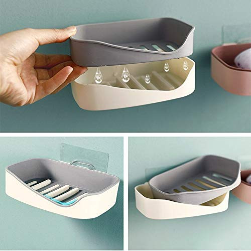 Kuber Industries Soap Case|Leakproof Soap Box Case Holder|Plastic Kitchen Sink Self Draining Soap,Pack of 4 (Assorted)