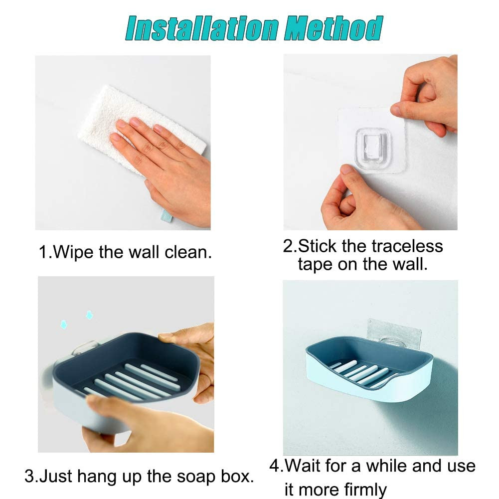 Kuber Industries Soap Case|Leakproof Soap Box Case Holder|Plastic Kitchen Sink Self Draining Soap,Pack of 4 (Assorted)