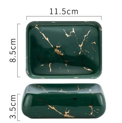 Kuber Industries Soap Holder | Ceramic Bathroom Soap Tray | Soap Holder for Kitchen Sink | Wash Basin Soap Holder | Round Soap Plate | Countertop Soap Holder | ZX041GN | Green