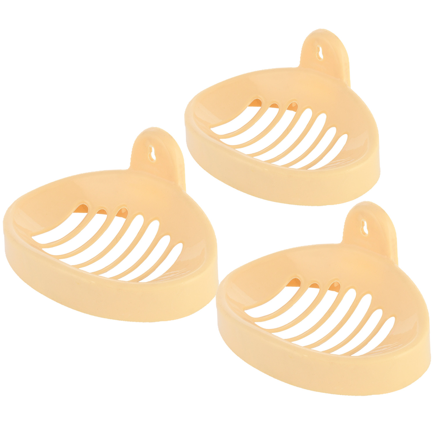 Kuber Industries Soap Holder|Sink Soap Holder|Plastic wall Mounted Soap Holder|Oval Shape Self Draining Soap Dish for Bathroom|(Cream)