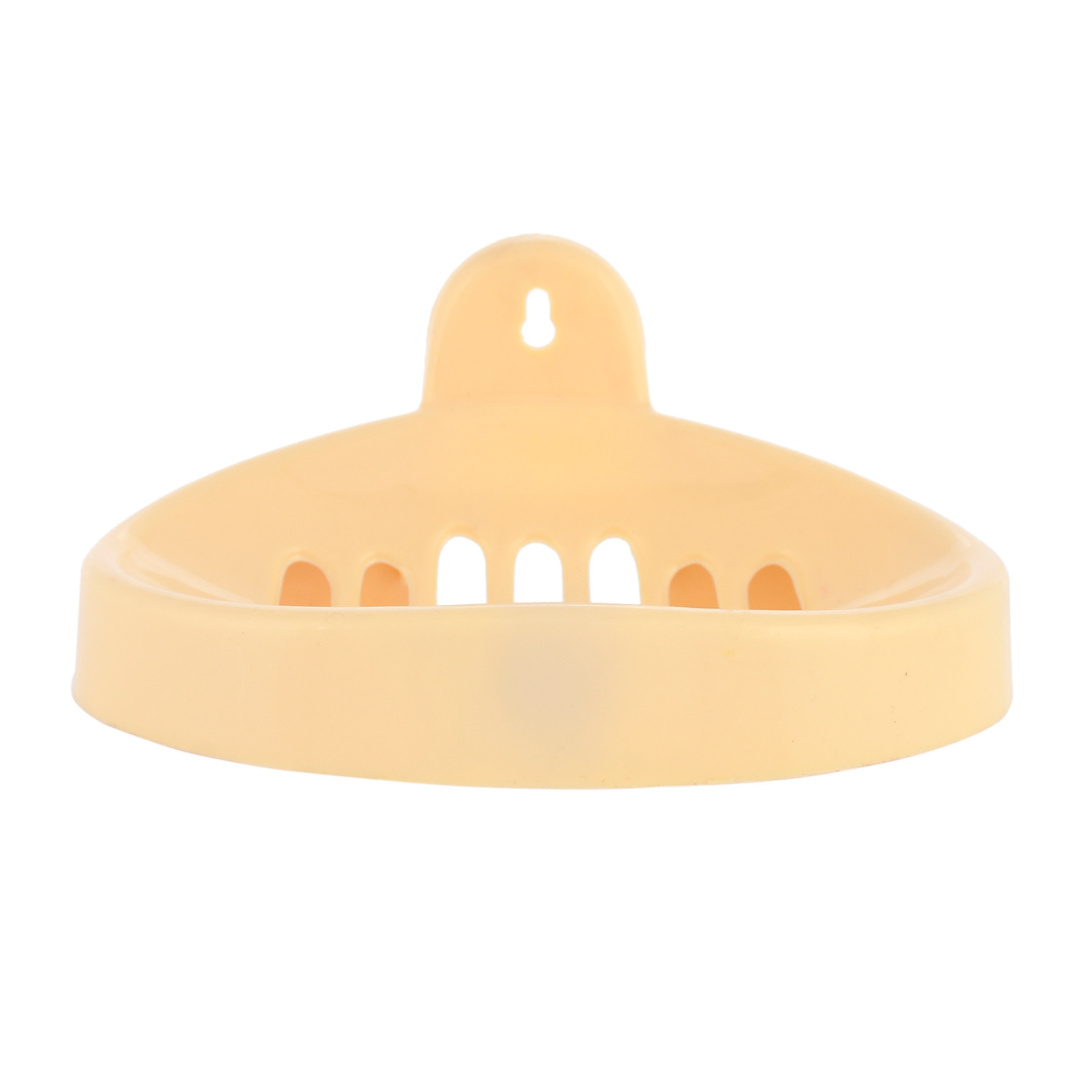 Kuber Industries Soap Holder|Sink Soap Holder|Plastic wall Mounted Soap Holder|Oval Shape Self Draining Soap Dish for Bathroom|(Cream)