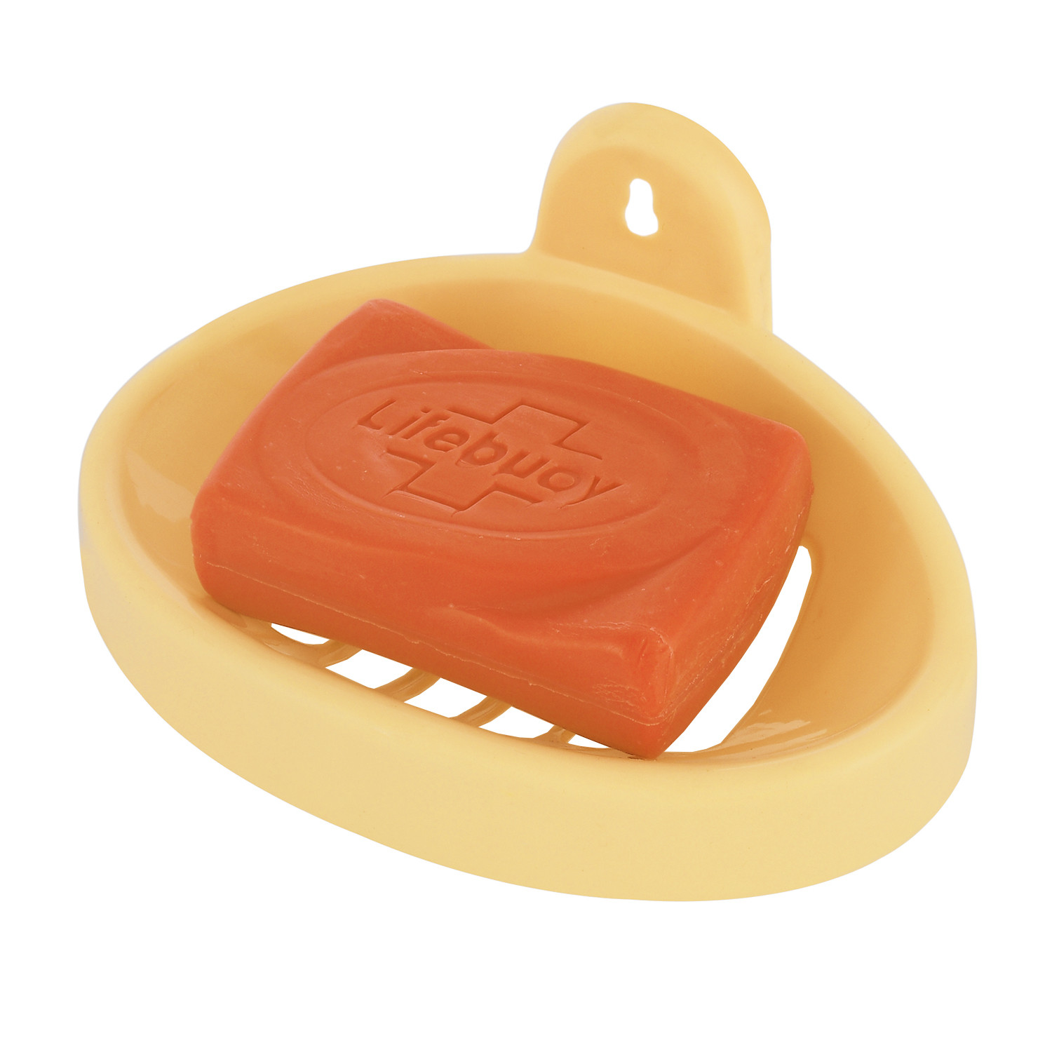 Kuber Industries Soap Holder|Sink Soap Holder|Plastic wall Mounted Soap Holder|Oval Shape Self Draining Soap Dish for Bathroom|(Cream)