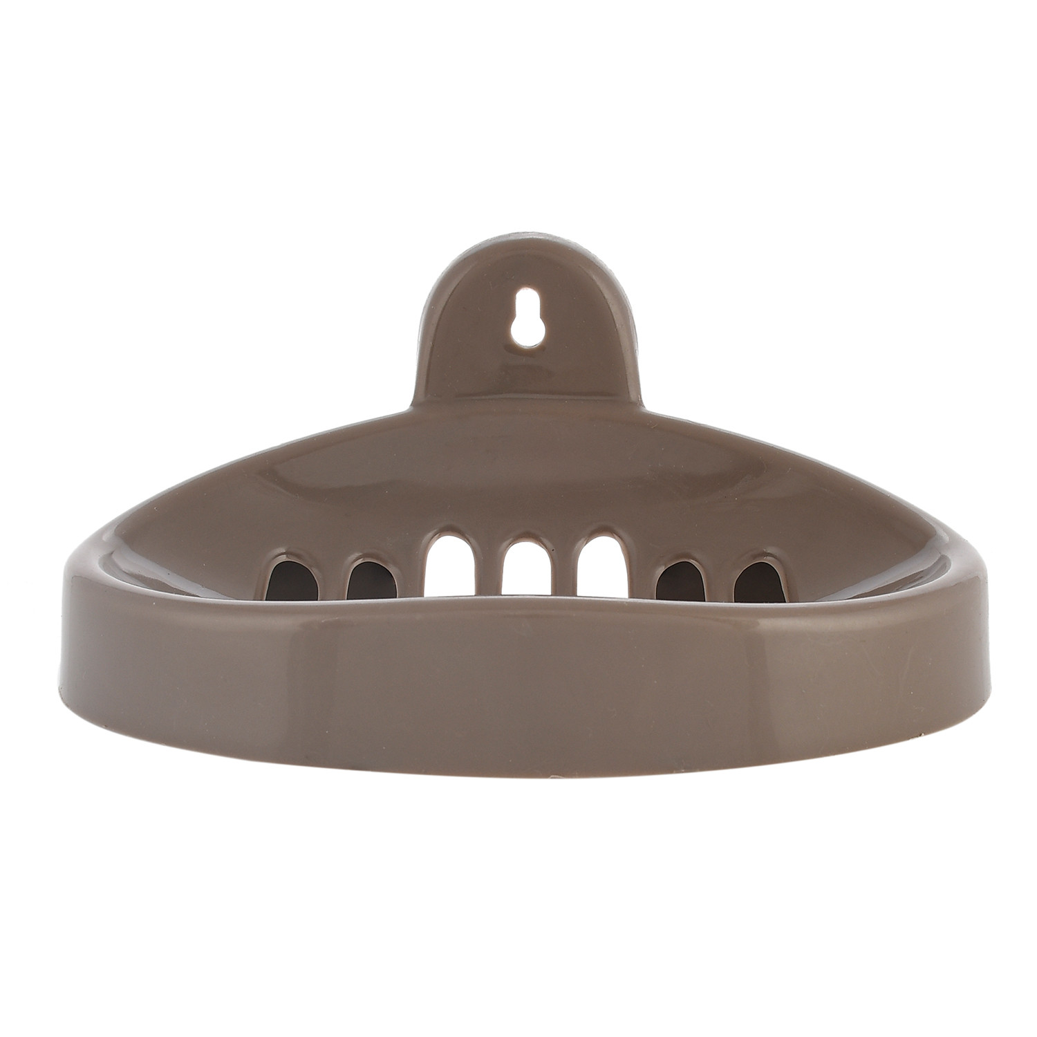 Kuber Industries Soap Holder|Sink Soap Holder|Plastic wall Mounted Soap Holder|Oval Shape Self Draining Soap Dish for Bathroom| (Brown)