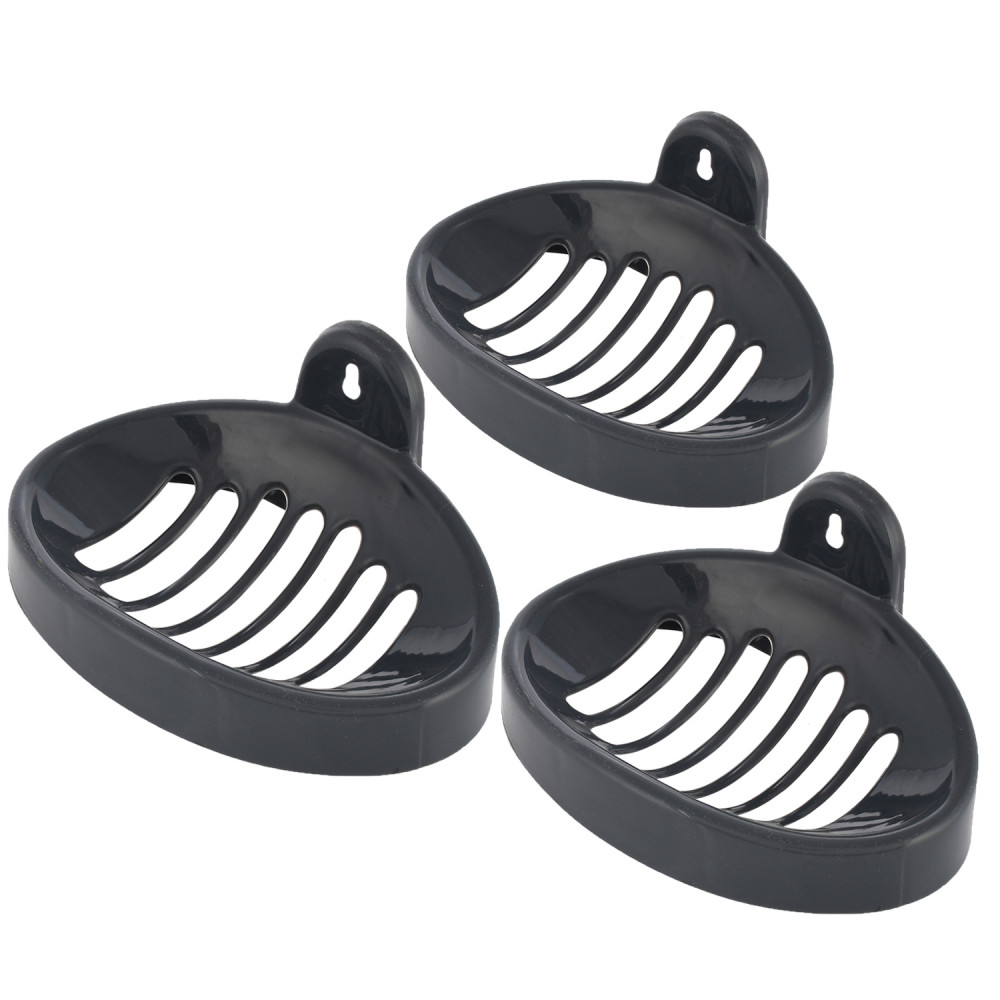 Kuber Industries Soap Holder|Sink Soap Holder|Plastic wall Mounted Soap Holder|Oval Shape Self Draining Soap Dish for Bathroom| (Grey)