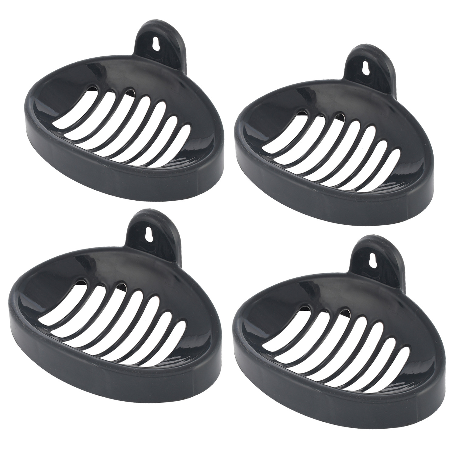 Kuber Industries Soap Holder|Sink Soap Holder|Plastic wall Mounted Soap Holder|Oval Shape Self Draining Soap Dish for Bathroom| (Grey)