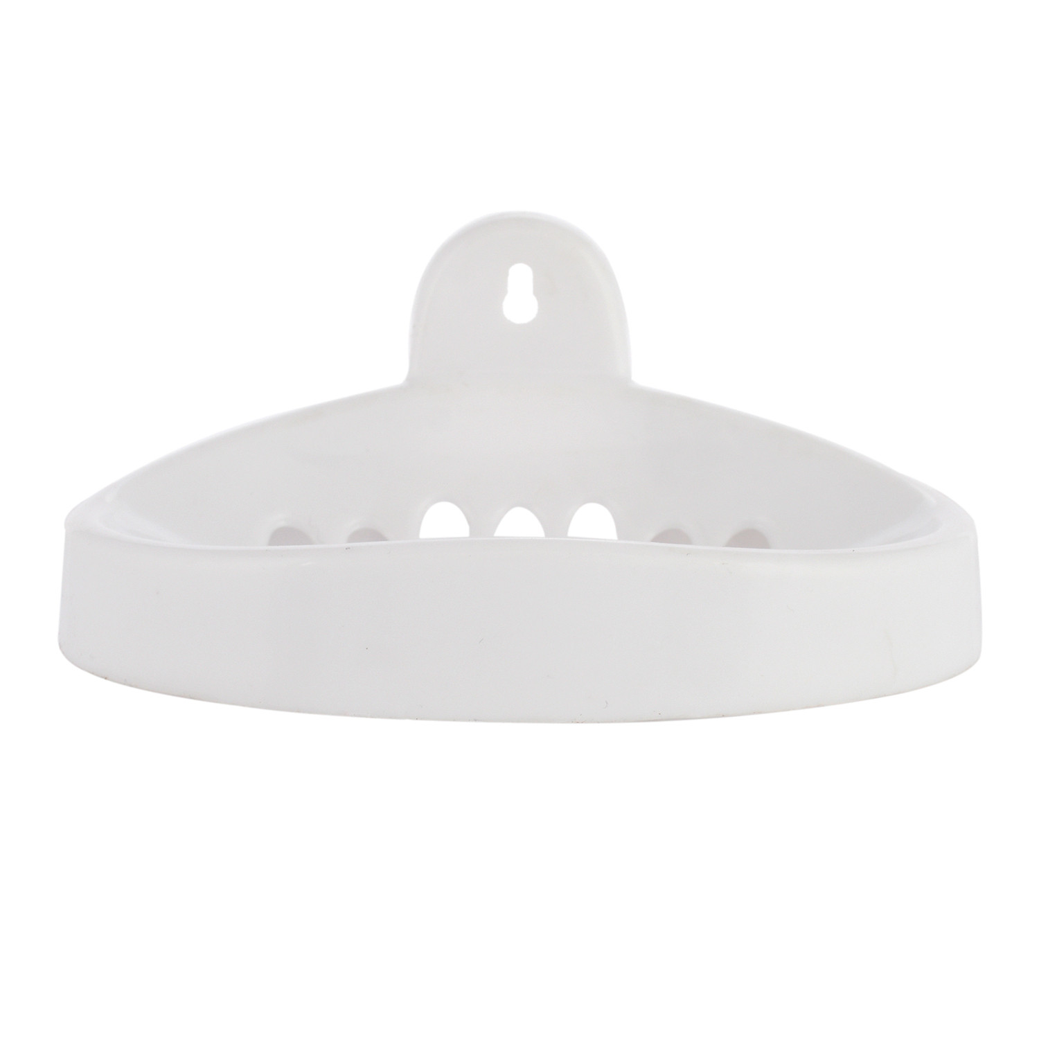 Kuber Industries Soap Holder|Sink Soap Holder|Plastic wall Mounted Soap Holder|Oval Shape Self Draining Soap Dish for Bathroom| (White)