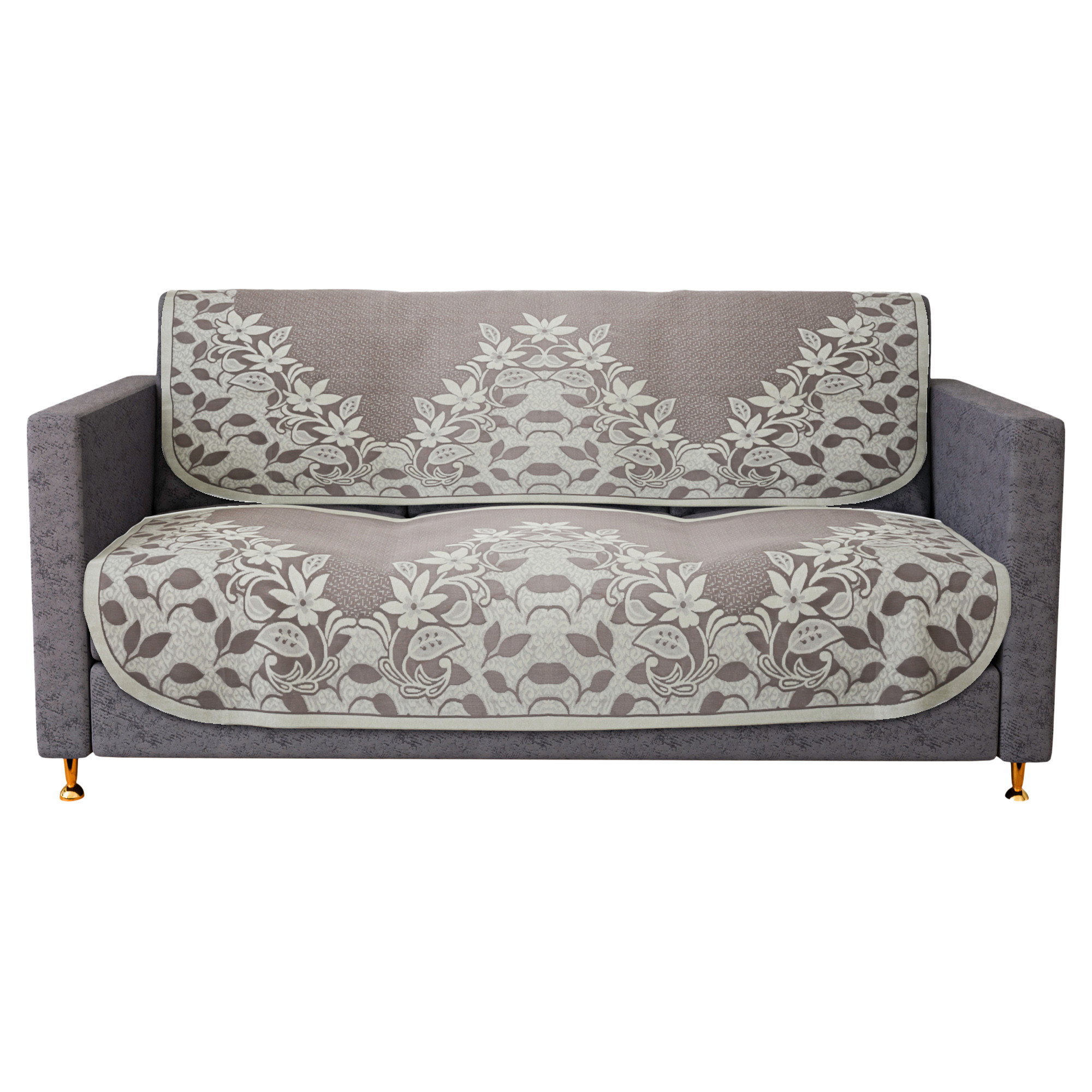 Kuber Industries Sofa Cover  3-Seater Sofa Cover  Cotton Sofa Slip Cover  Sofa Slipcover Set  Sofa Cover for Living Room  Flower-Long Sheet Sofa Cover  Maroon