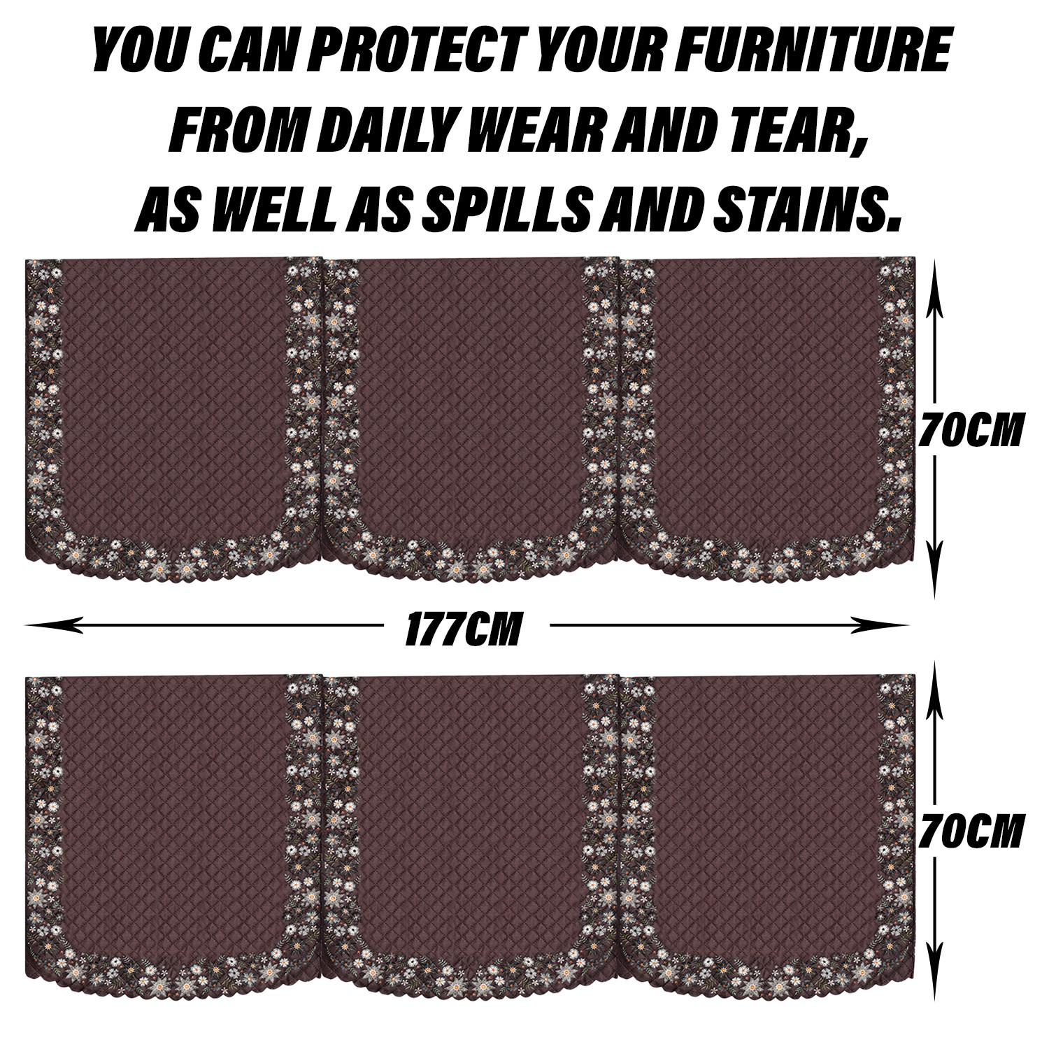 Kuber Industries Sofa Cover | 3 Seater Sofa Slip Cover Set | Digital Painting Sofa Cover | SUEDE Ultra Sonic Couch Cover | Sofa Slipcover Set Living Room | Brown