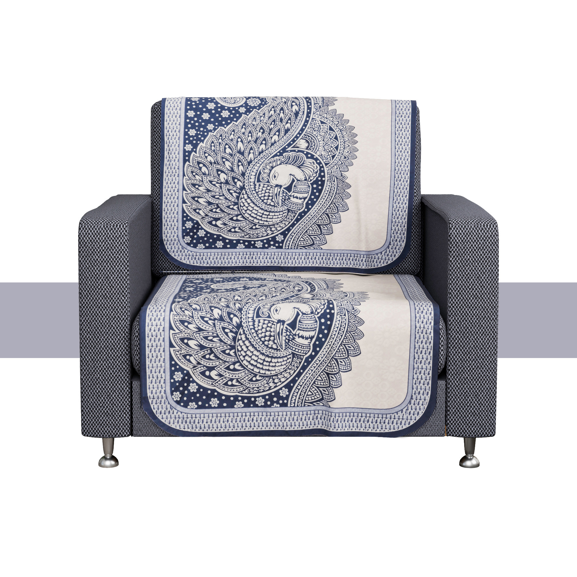 Kuber Industries Sofa Cover  Net  Sofa Slip Cover Set  Couch Sofa Cover Set  Sofa Cover for Home  Sofa Slipcover Set  Sofa Cover for Living Room  Mor Digital-837  Blue