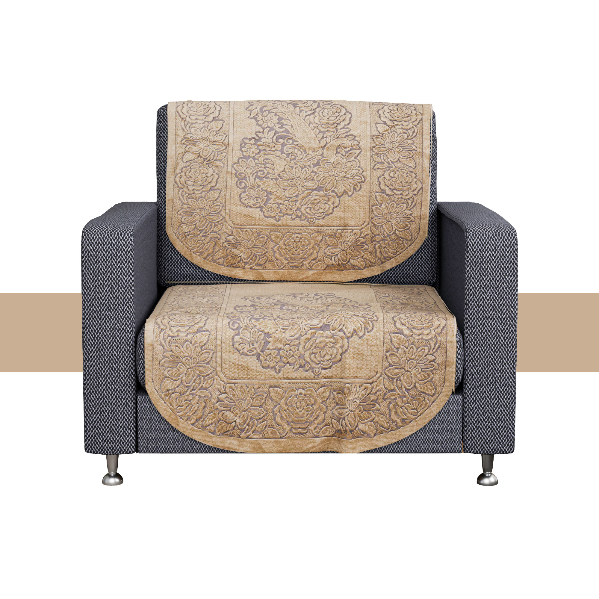 Kuber Industries Sofa Cover  Net  Sofa Slip Cover Set  Couch Sofa Cover Set  Sofa Cover for Home  Sofa Slipcover Set  Sofa Cover for Living Room  Sun-Shine Print  Golden