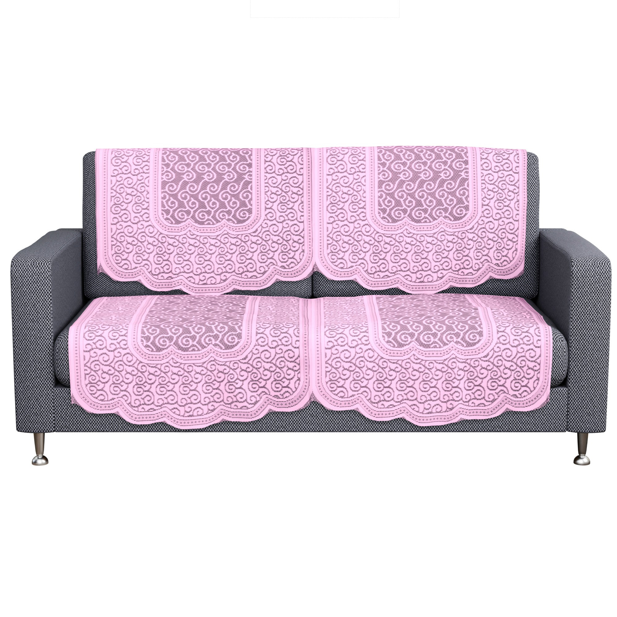Kuber Industries Sofa Cover  Net  Sofa Slip Cover Set  Couch Sofa Cover Set  Sofa Cover for Home  Sofa Slipcover Set  Sofa Cover for Living Room  Zig Zag Printed  Pink