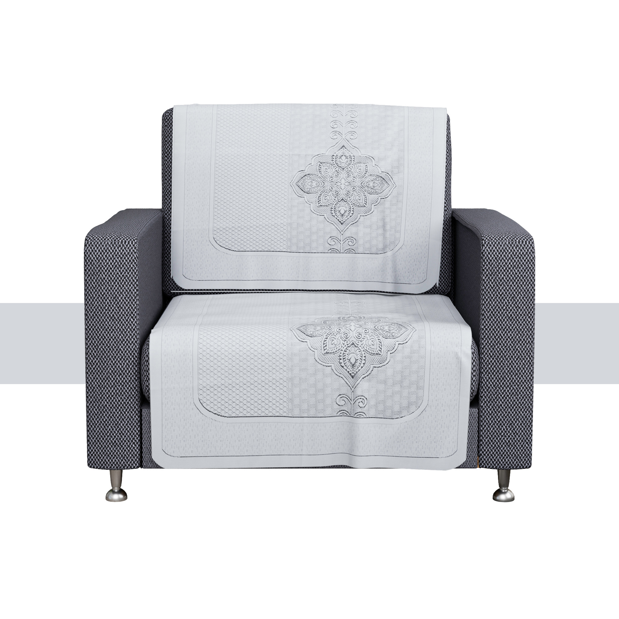 Kuber Industries Sofa Cover  Net  Sofa Slip Cover Set  Couch Sofa Cover Set  Sofa Cover for Home  Sofa Slipcover Set  Sofa Cover for Living Room  Plain Maple Flower Print  Off White